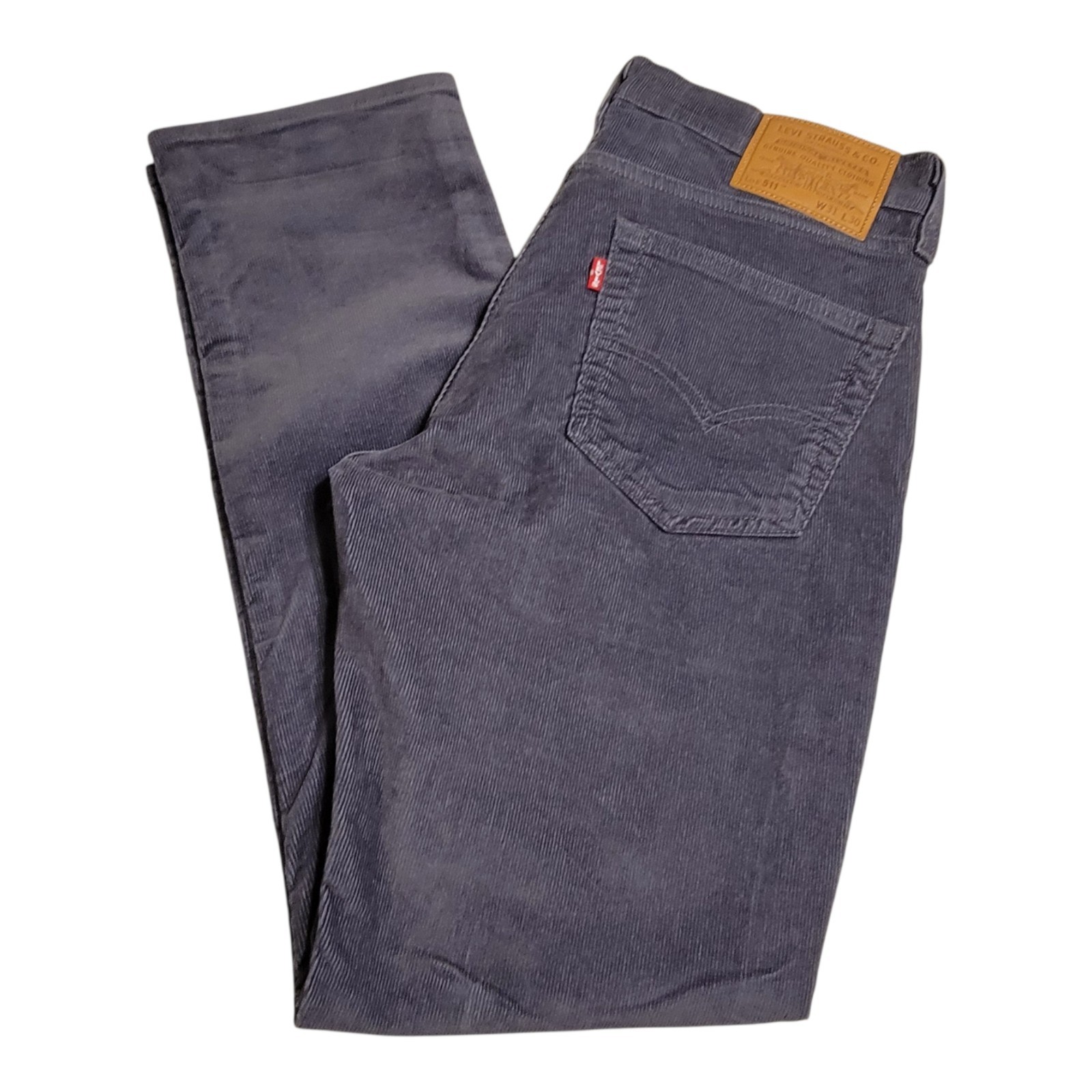Levis 511 Premium Jeans Slim Fit Medium Wash Stretch Mens 31×30 Gray Corduroy