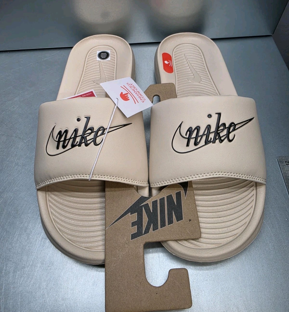 Nike Victori One Slide Sandals Womens Size 10 Cushioned Slip On Sanddrift New