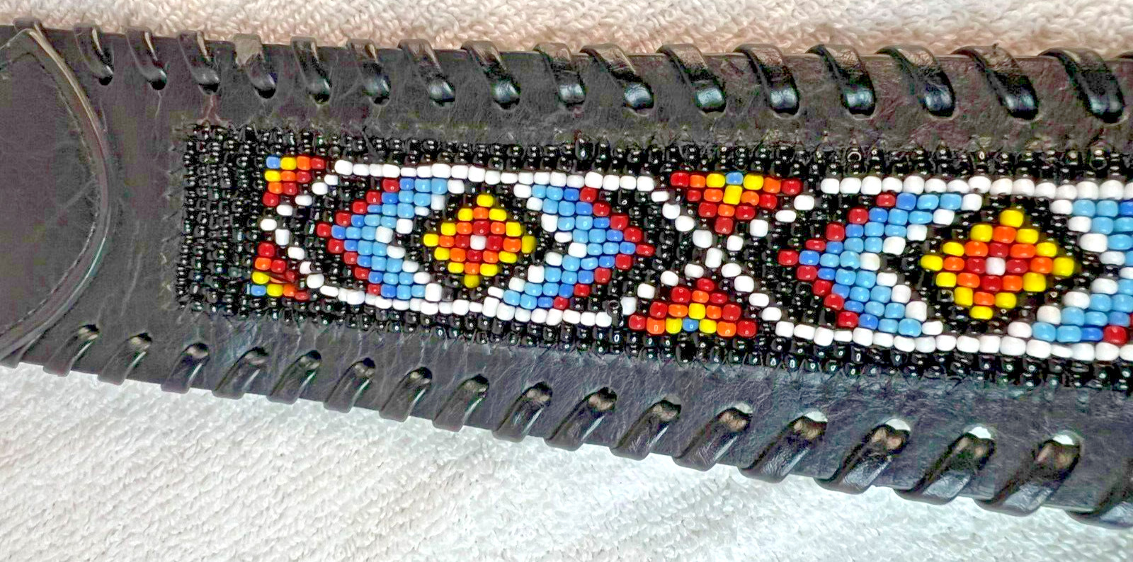 Beaded Belt 2.75″ width size small 39″ not including buckle. rhinestones