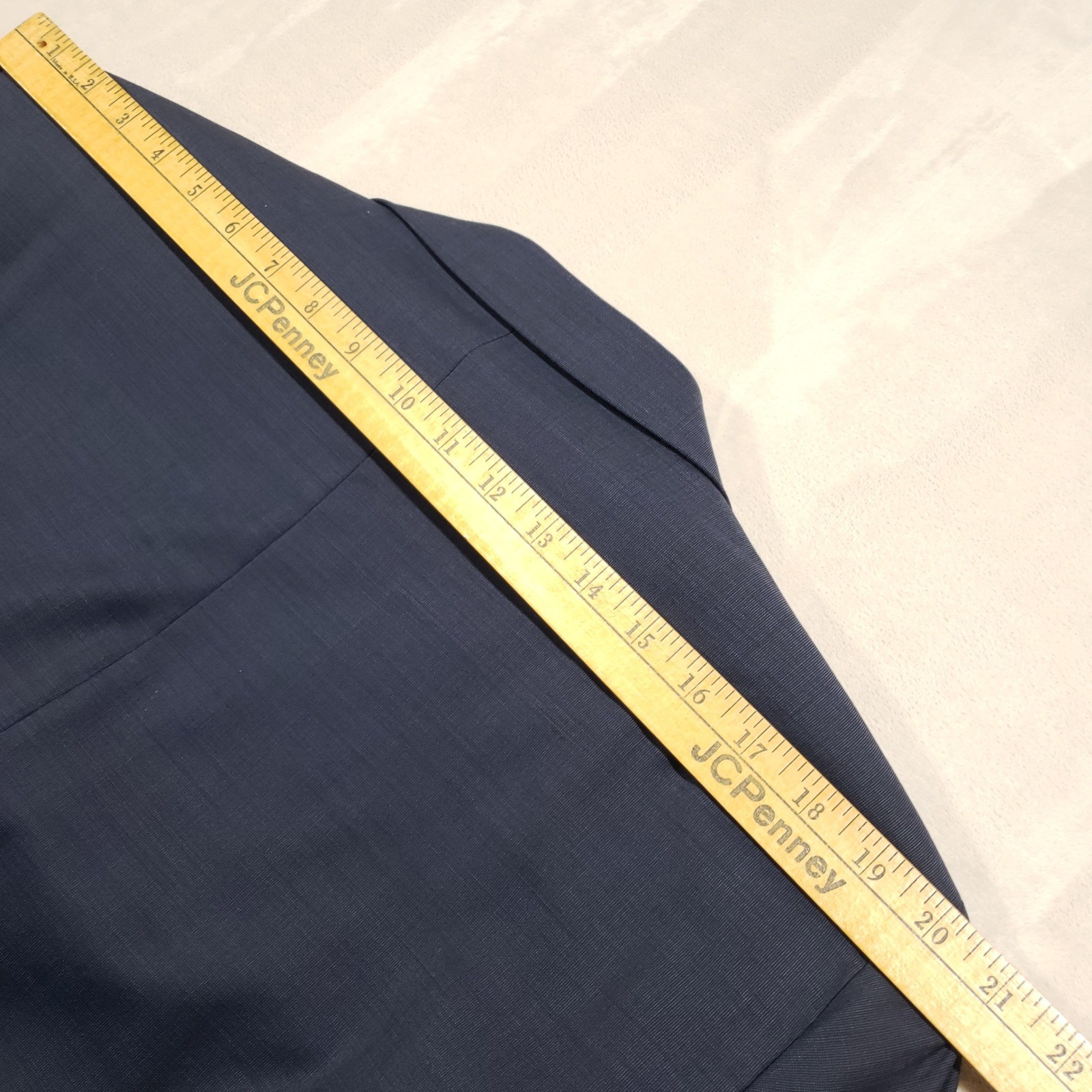 Jack Victor Suit Mens 44R 38W Navy Blue Wool Loreto Two Button Pleated Cuffed