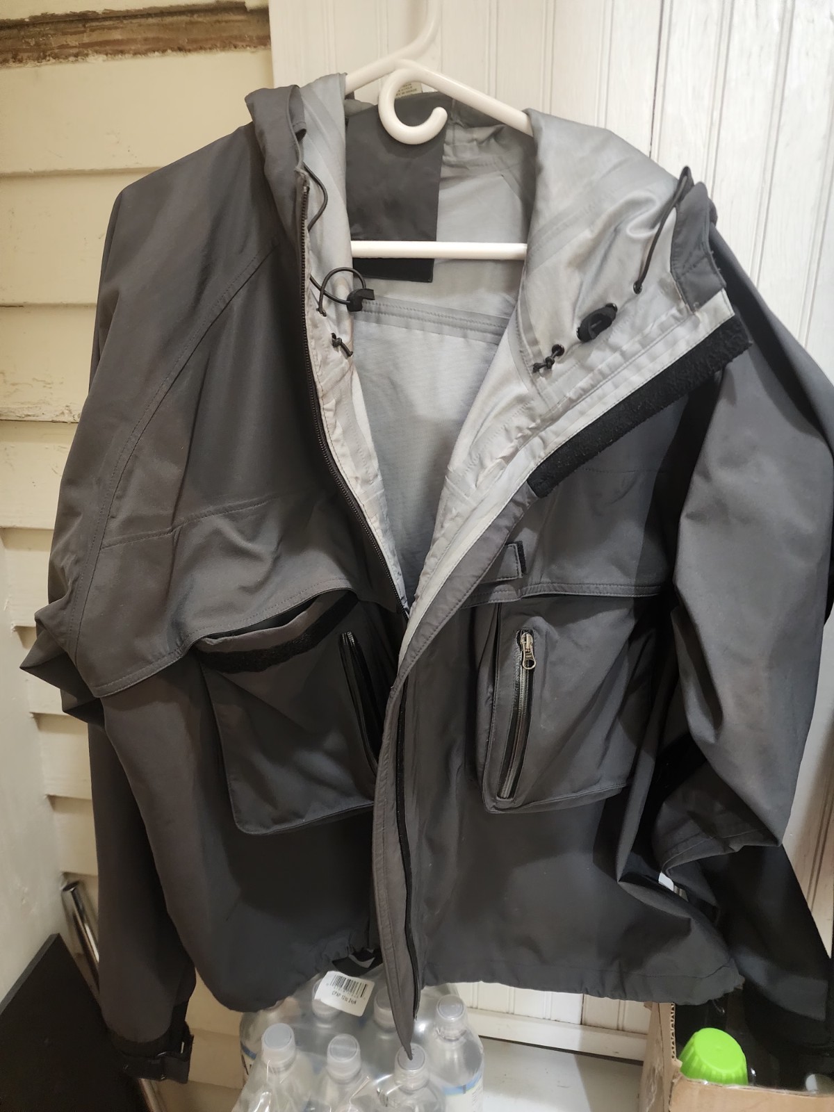 Orvis Men’s Gray Hooded Full Zip Wading Jacket, Size 3XL, Waist-Length