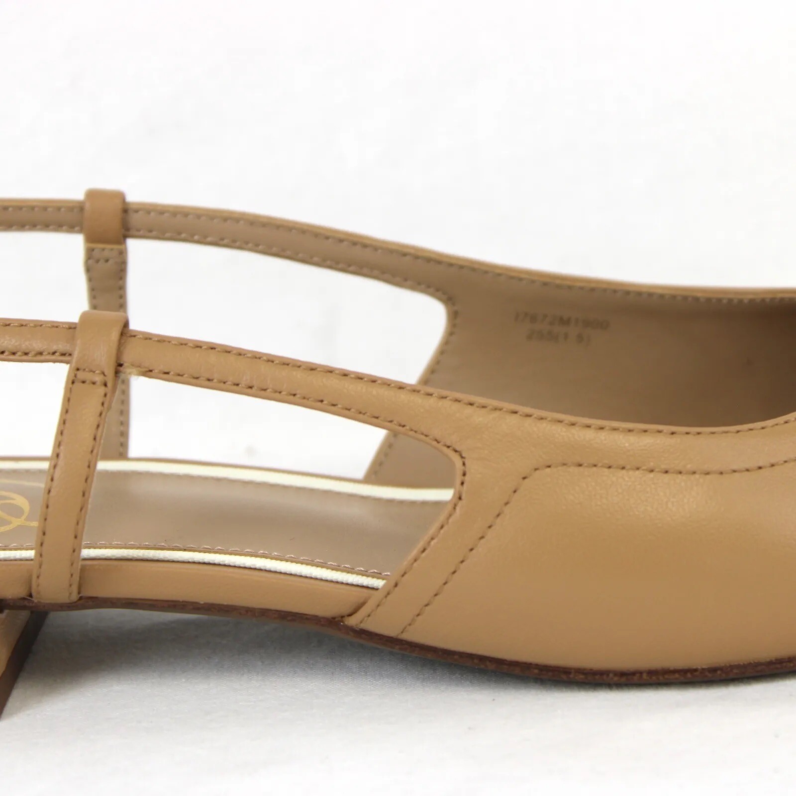 New Sam Edelman Kara Tan/Porcelain White Slingback Flats I7672M1900 US 7 Medium