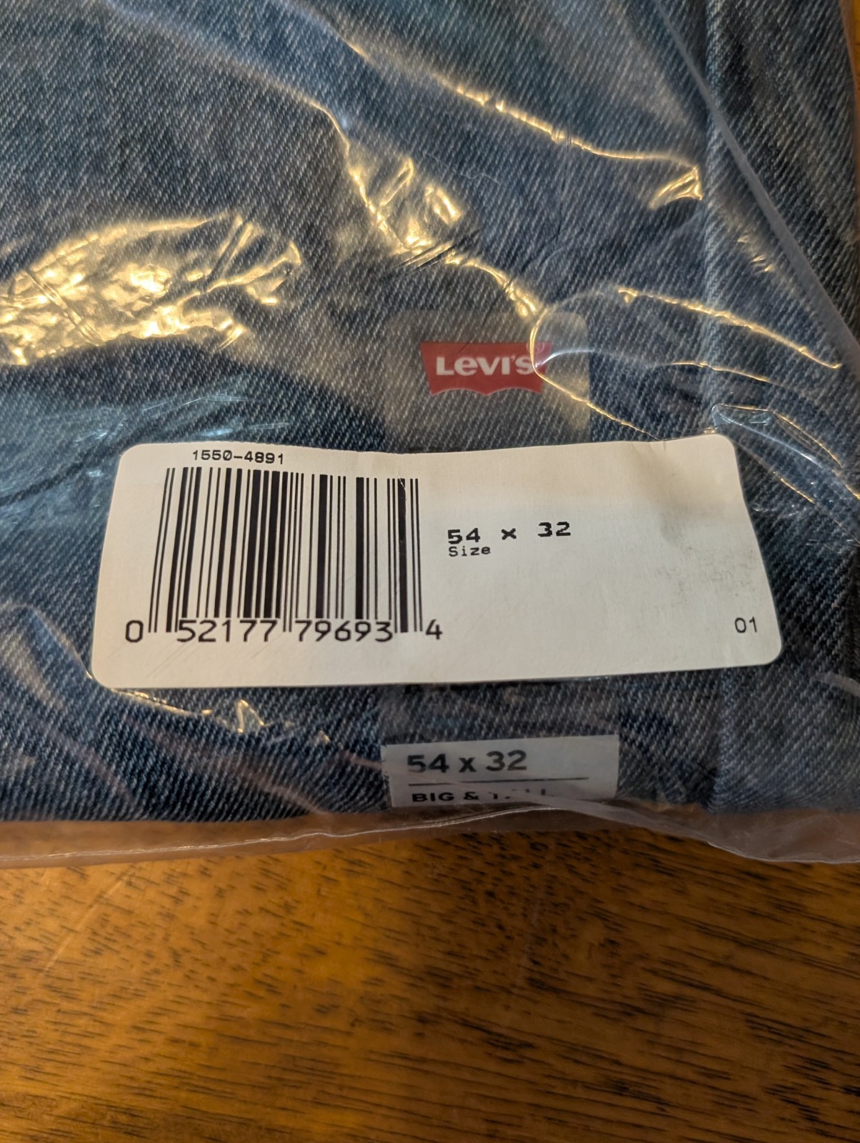 Levi’s 550 Relaxed Men’s Jeans Blue Cotton Denim Big & Tall Button Zip NWT