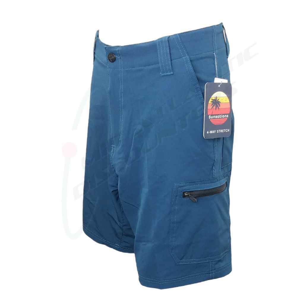 Sunsations Multi-Functional Cargo Hybrid Stretch Shorts Swim Trunks Navy Blue 32