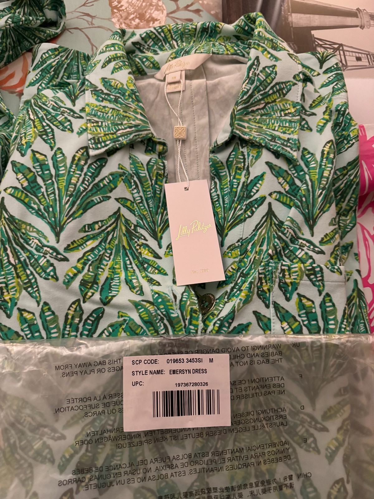 NWT – Lilly Pulitzer Emersyn Belted Printed Cotton Blend Dress M