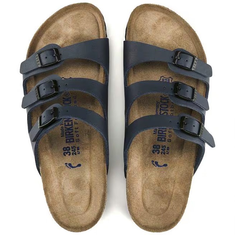 Birkenstock Florida Blue Birko-Flor Women’s Sandals Soft Footbed Wide Size