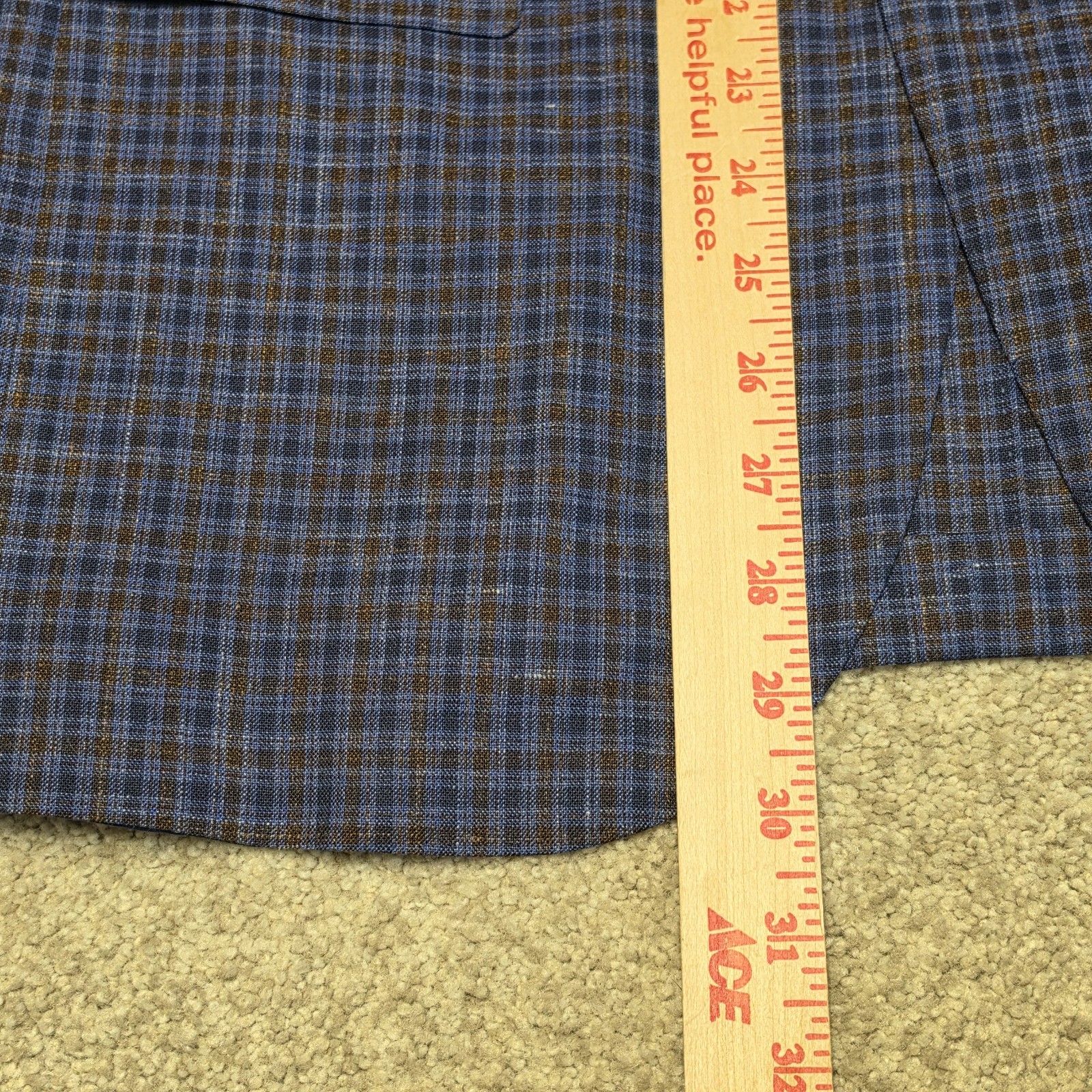 Corneliani Unstructured Blazer US 38R IT 48R Wool Silk Linen Blue Check Italy