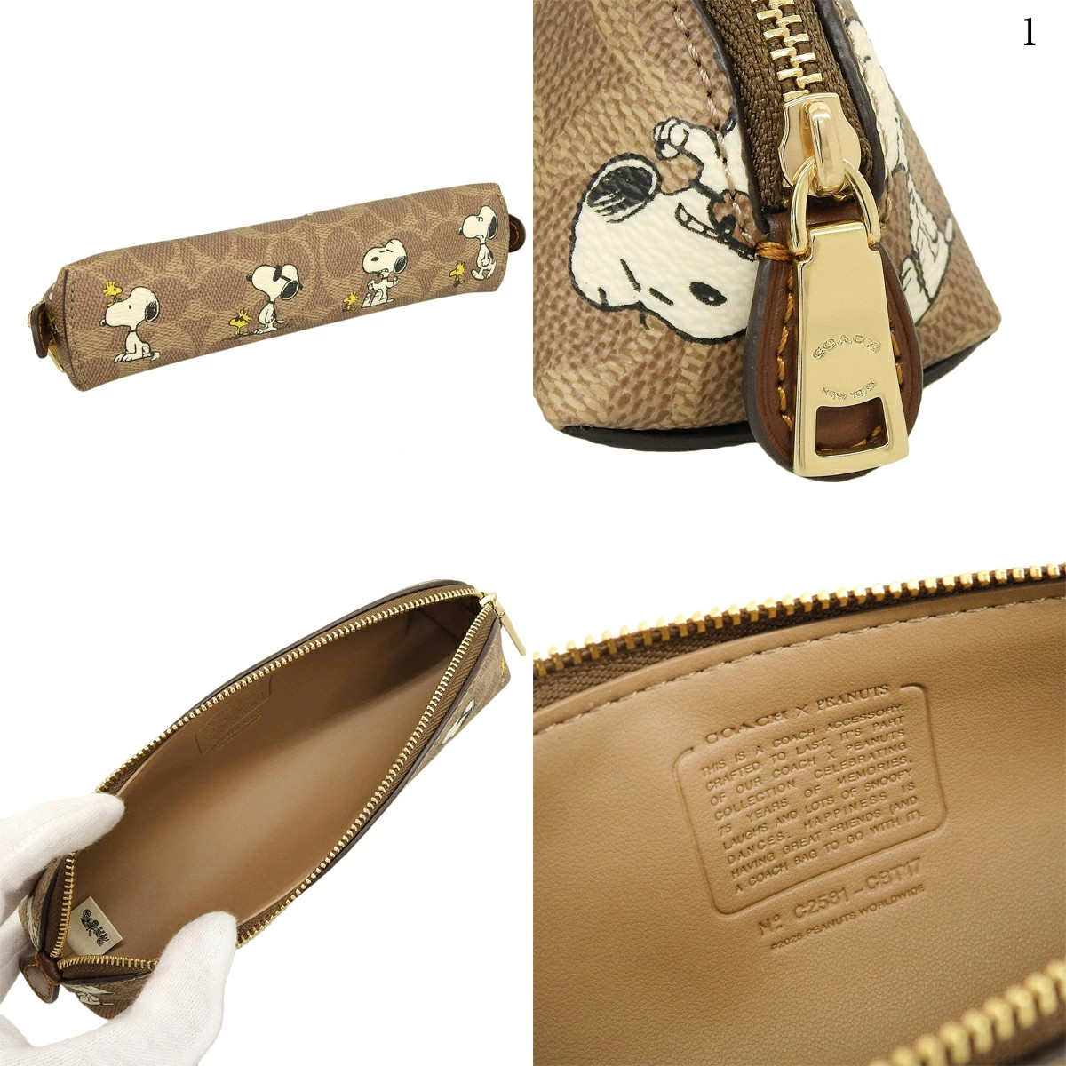 COACH Coach x Peanuts Collaboration Snoopy Woodstock Pencil Case Outlet cbt17