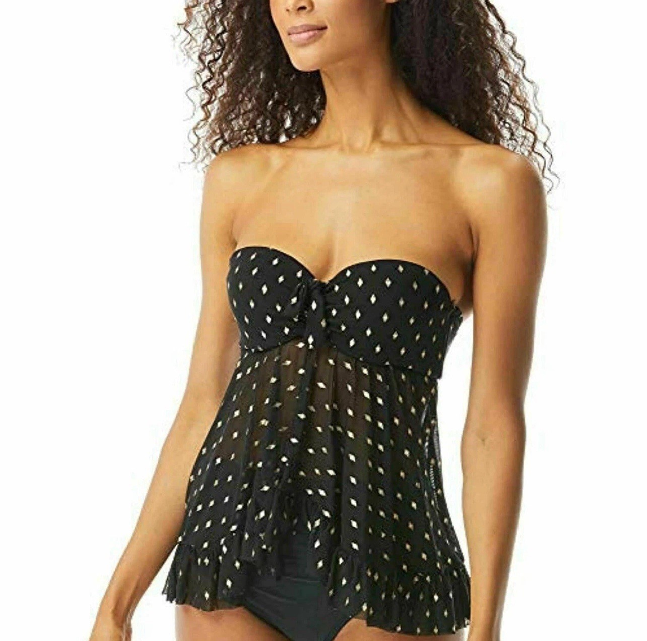 COCO REEF BRA SIZED 34D UNDERWIRED SLIDE LOCK STRAP TANKINI BANDEAU SWIM TOP