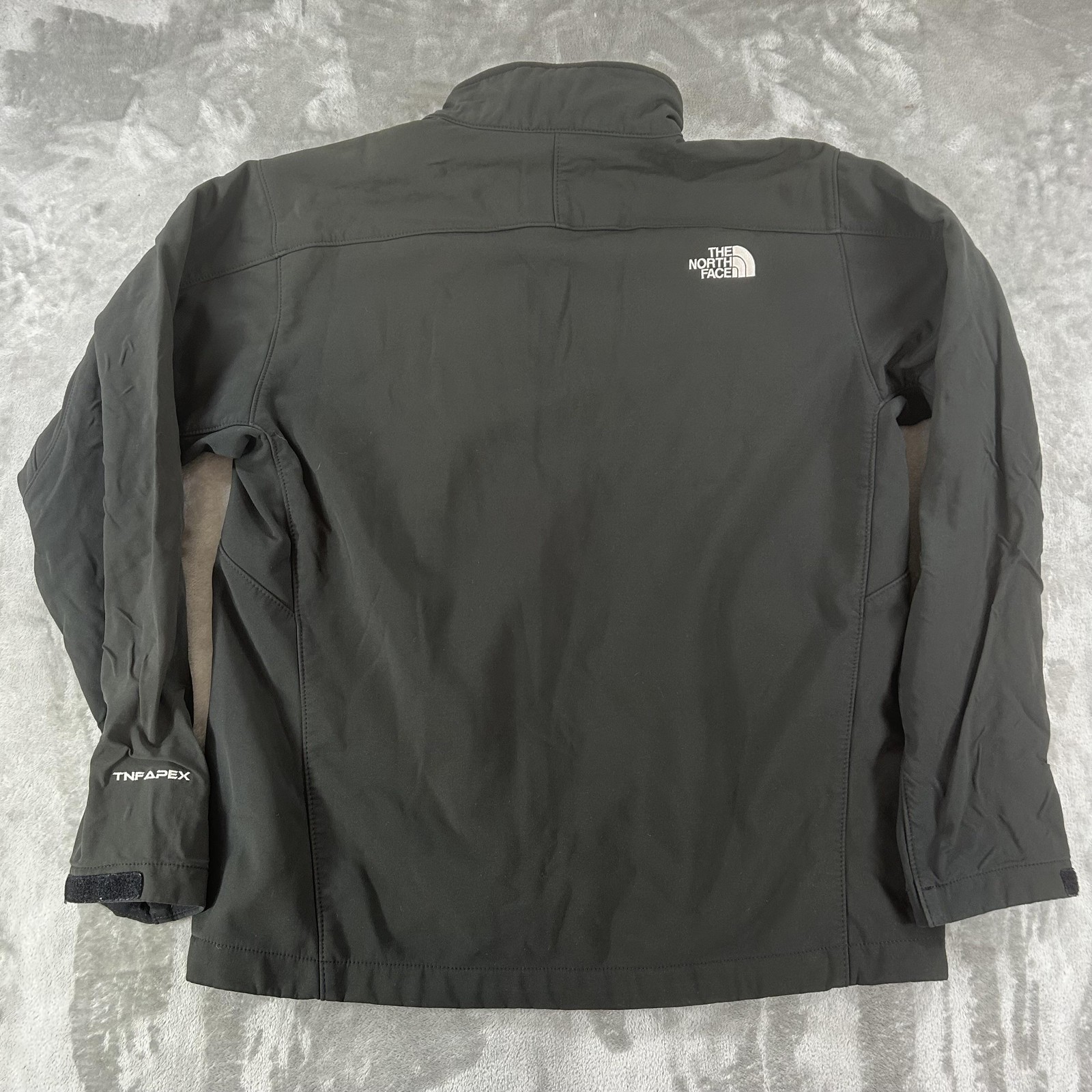 The North Face TNF Apex Jacket Mens Large Black Softshell Full Zip Fleece Lined