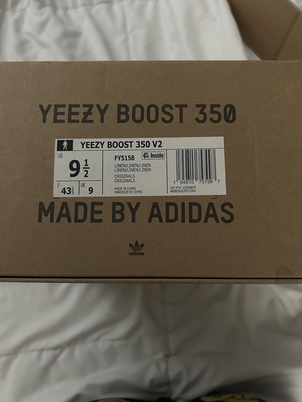 adidas Yeezy Boost 350 V2 Linen/Linen/Linen Primeknit Sneaker FY5158