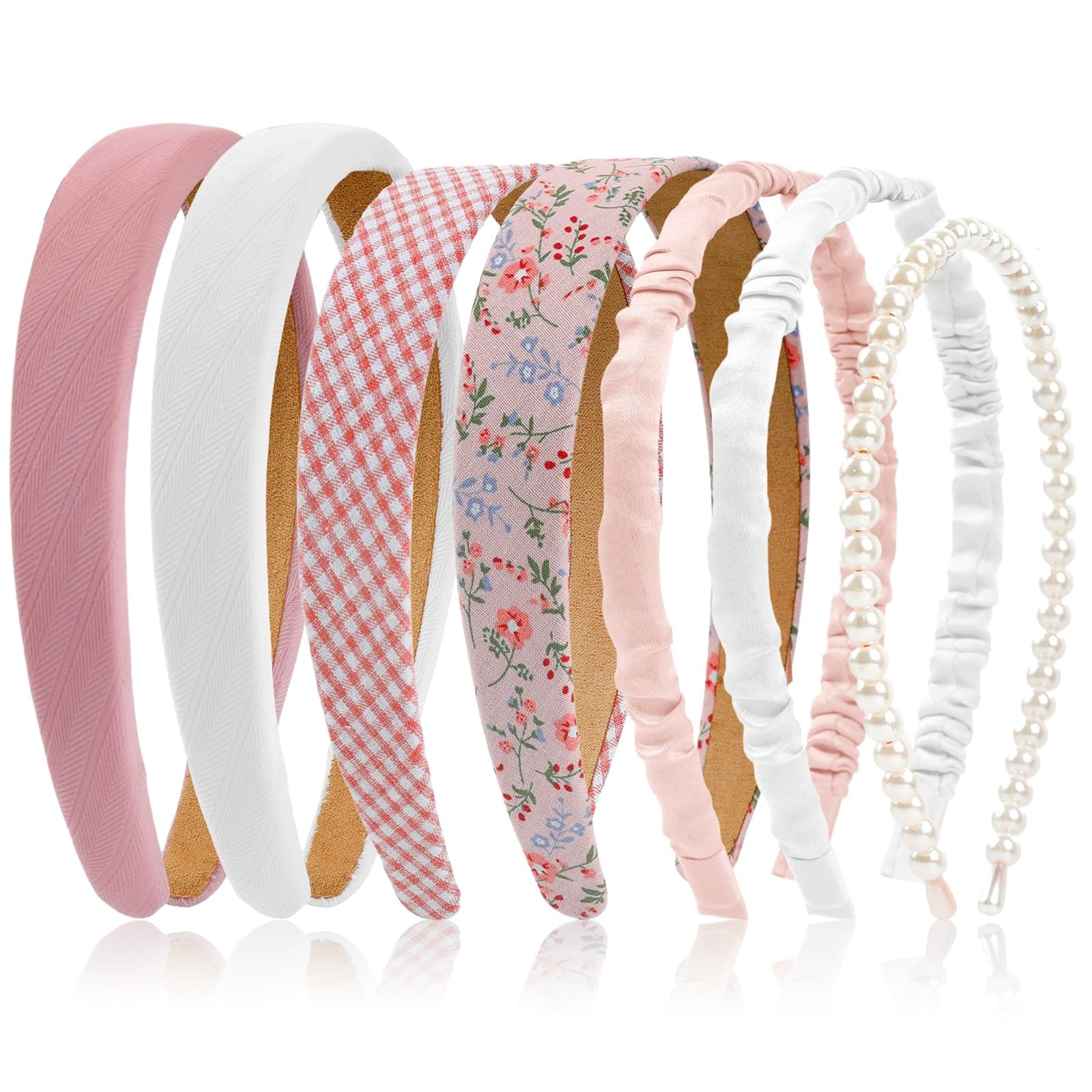 Hazms 7 Pcs Headbands for Women Non Slip Headband 7 Count (Pack of 1), Pink