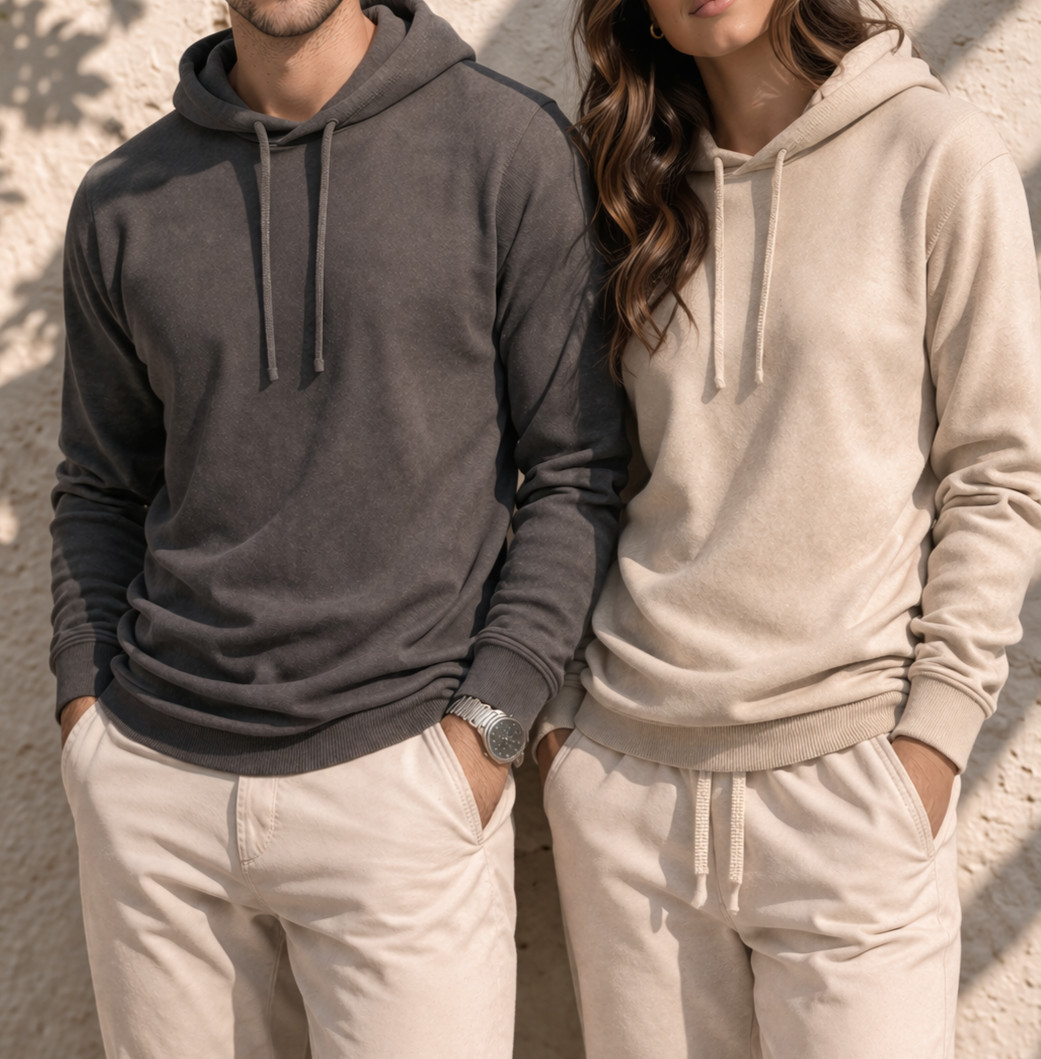 100% Combed Cotton Lightweight Hoodie Garment Dyed Pullover For All Seasons