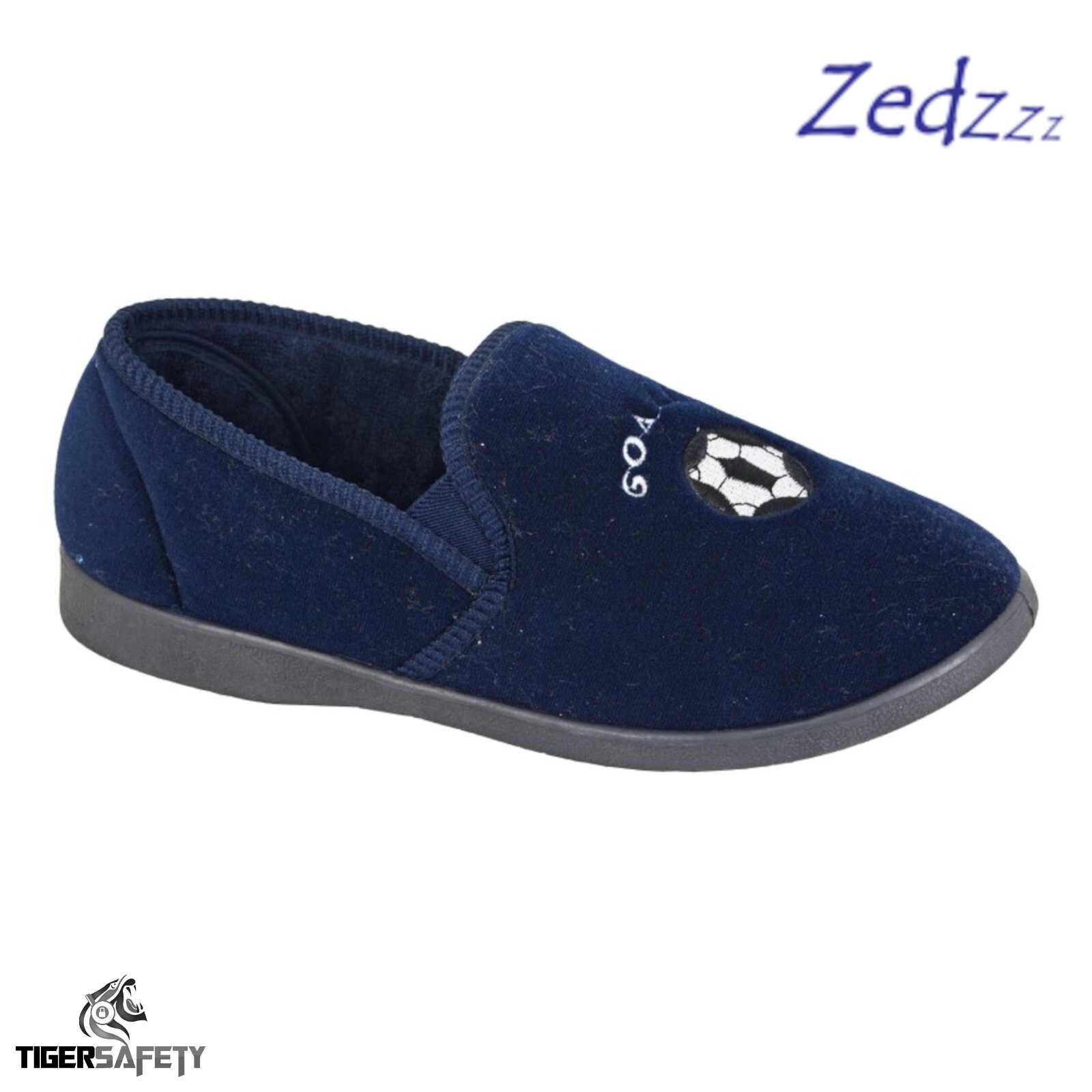 Zedzzz Boys Navy Blue Midfield Football Goal Soccer Slippers House Shoes BS485C
