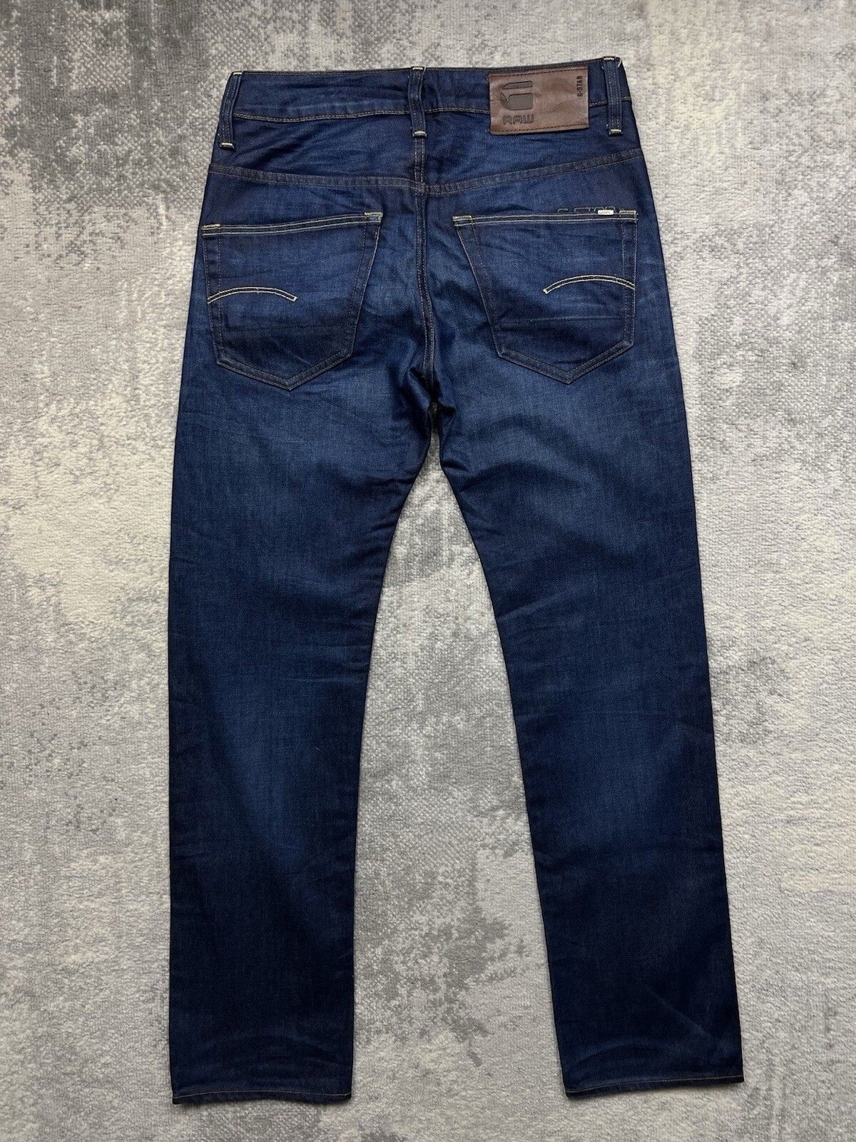 Men’s G-Star Raw 3301 Slim Straight Dark Blue Denim Jeans Size W29 X L32
