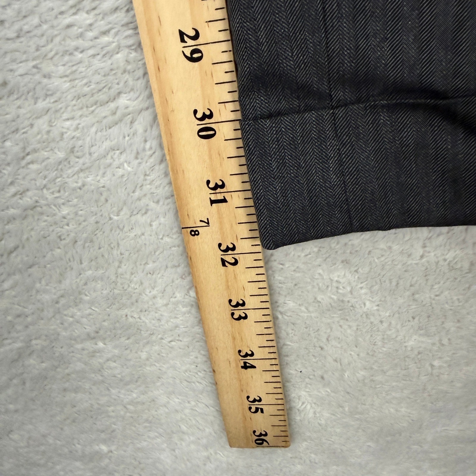 Hickey Freeman Men 40XL Slim Fit Madison Suit Grey Herringbone Wool 34×32 USA