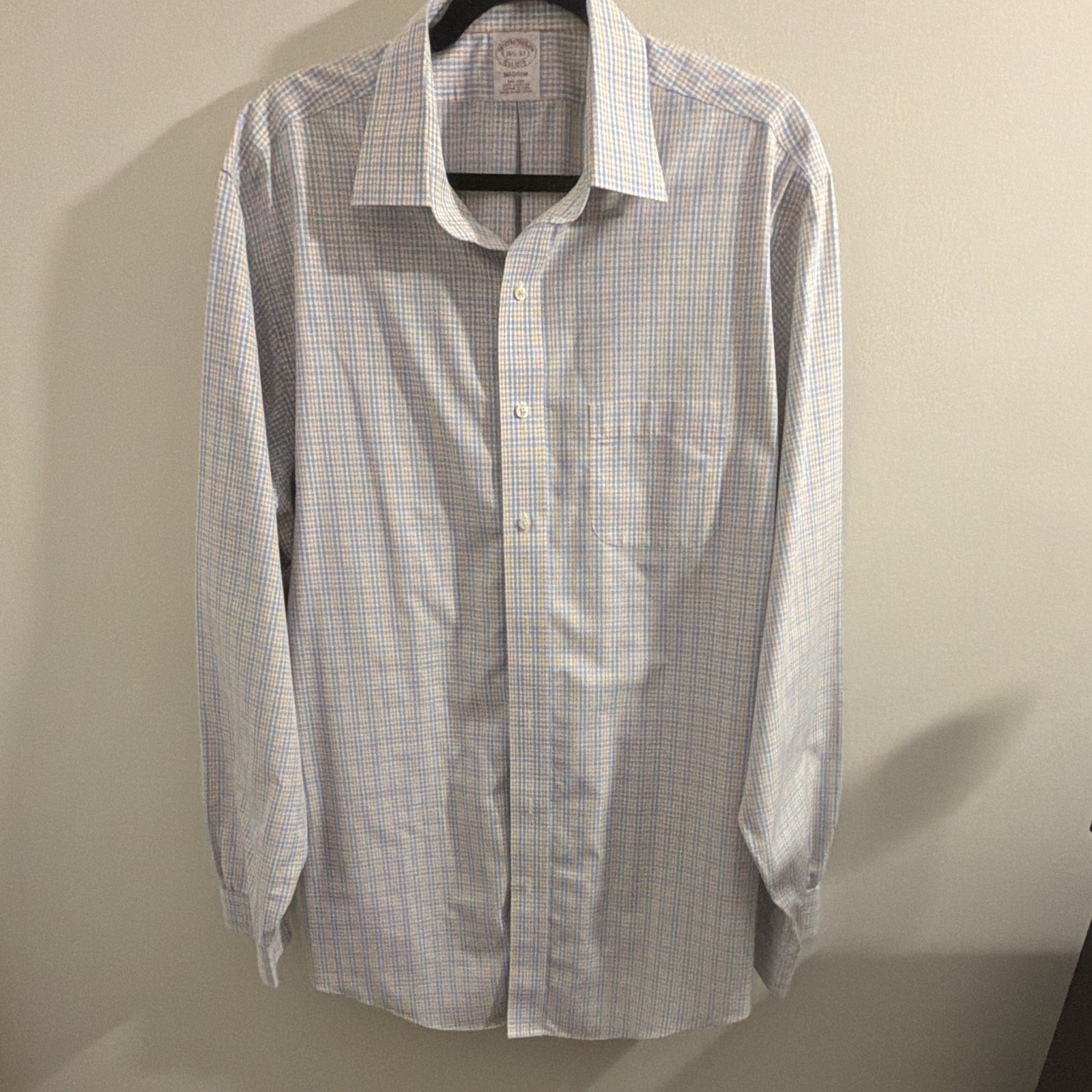 Brooks Brothers Madison Men’s Dress Shirt 16½-37 Non-Iron Supima Cotton Check