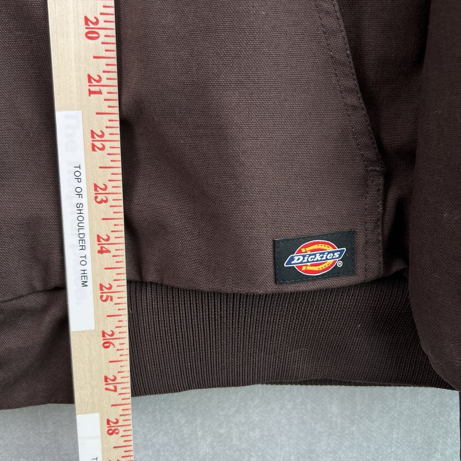 Dickies Jacket Mens 2XL Brown Canvas Hooded Bomber Insulated Workwear