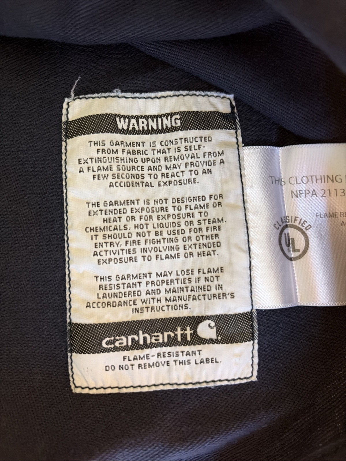Carhartt FR Men’s Blue Long Sleeve Button-Up Work Shirt Size M Tall