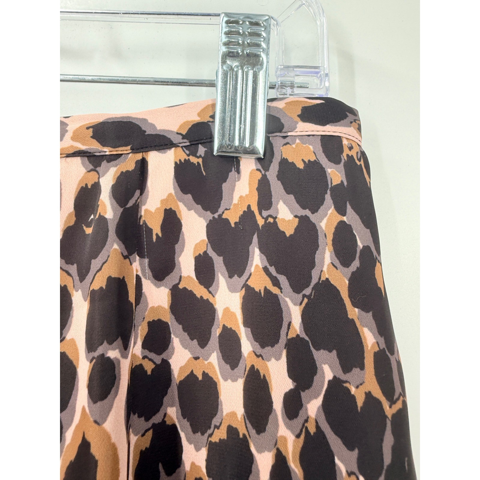 PAIGE Delfina Leopard Print Midi Slip Skirt Womens Sz 10 chic office feminine