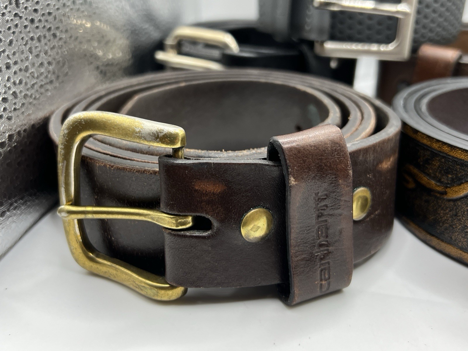 Assorted Bulk Lot 8 Various Style Belts Leather Carhartt