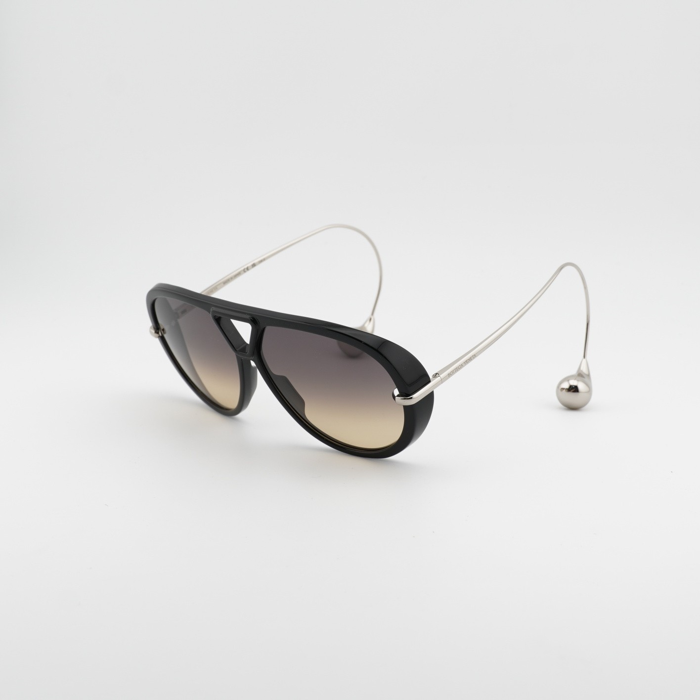 Bottega Veneta BV1273S 010 Black/Silver/Double Gradient Brown To Ochra 63-12-…