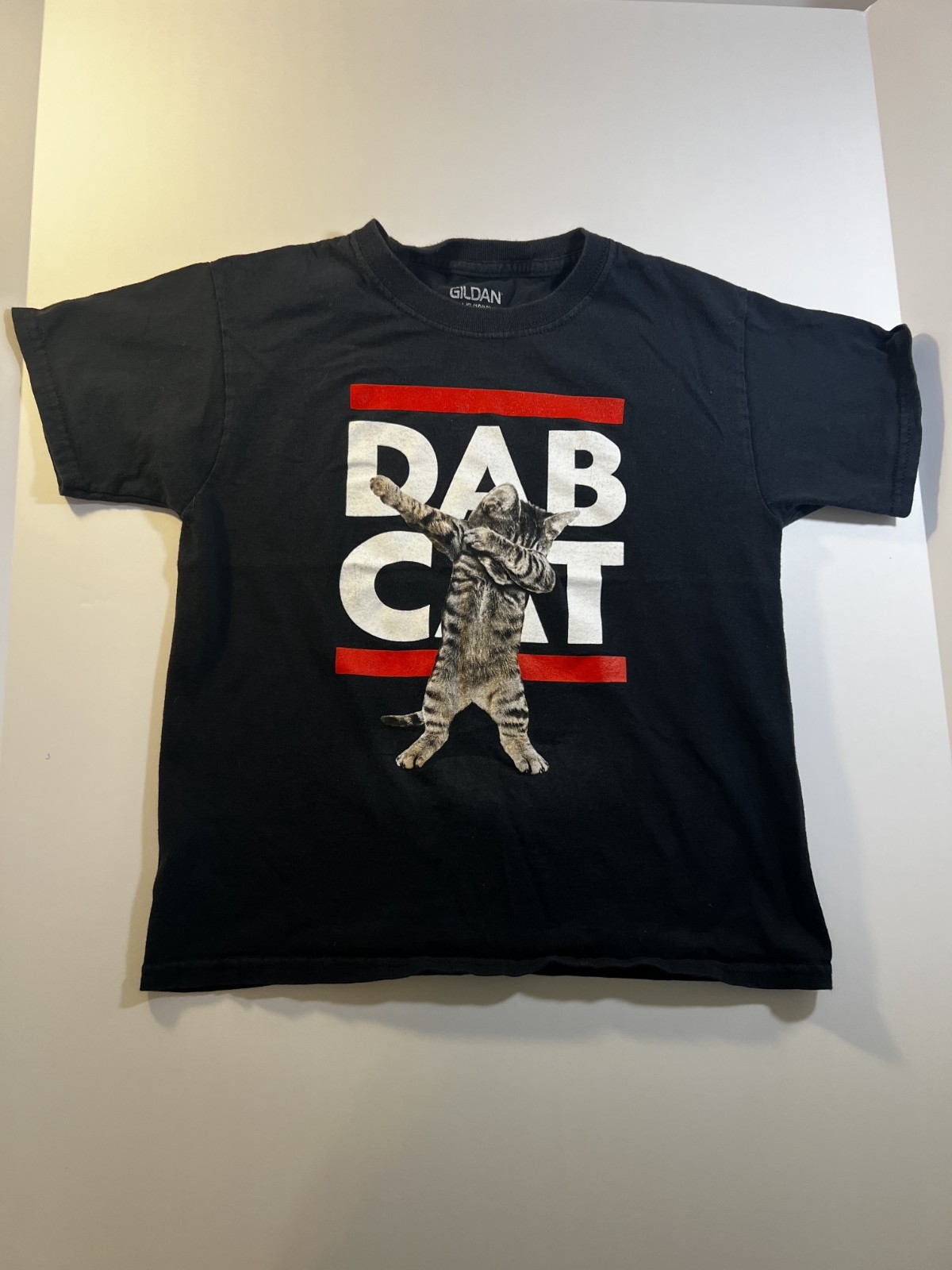 Dab Cat Funny Cat T-shirt Black Novelty Graphic Youth Large 10/12 Meme