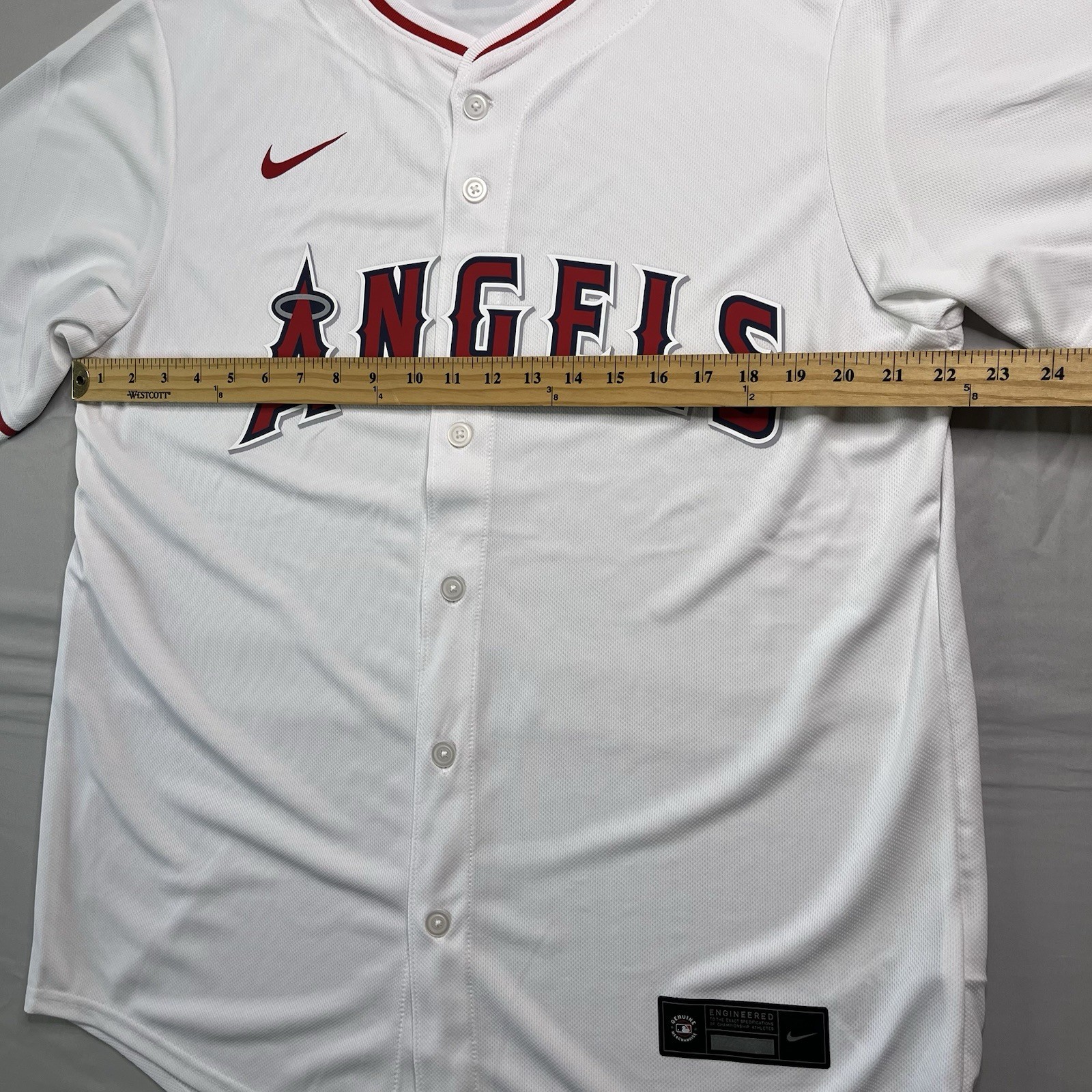 Nike Los Angeles Anaheim Angels Baseball Jersey Mens Large White MLB Blank Back