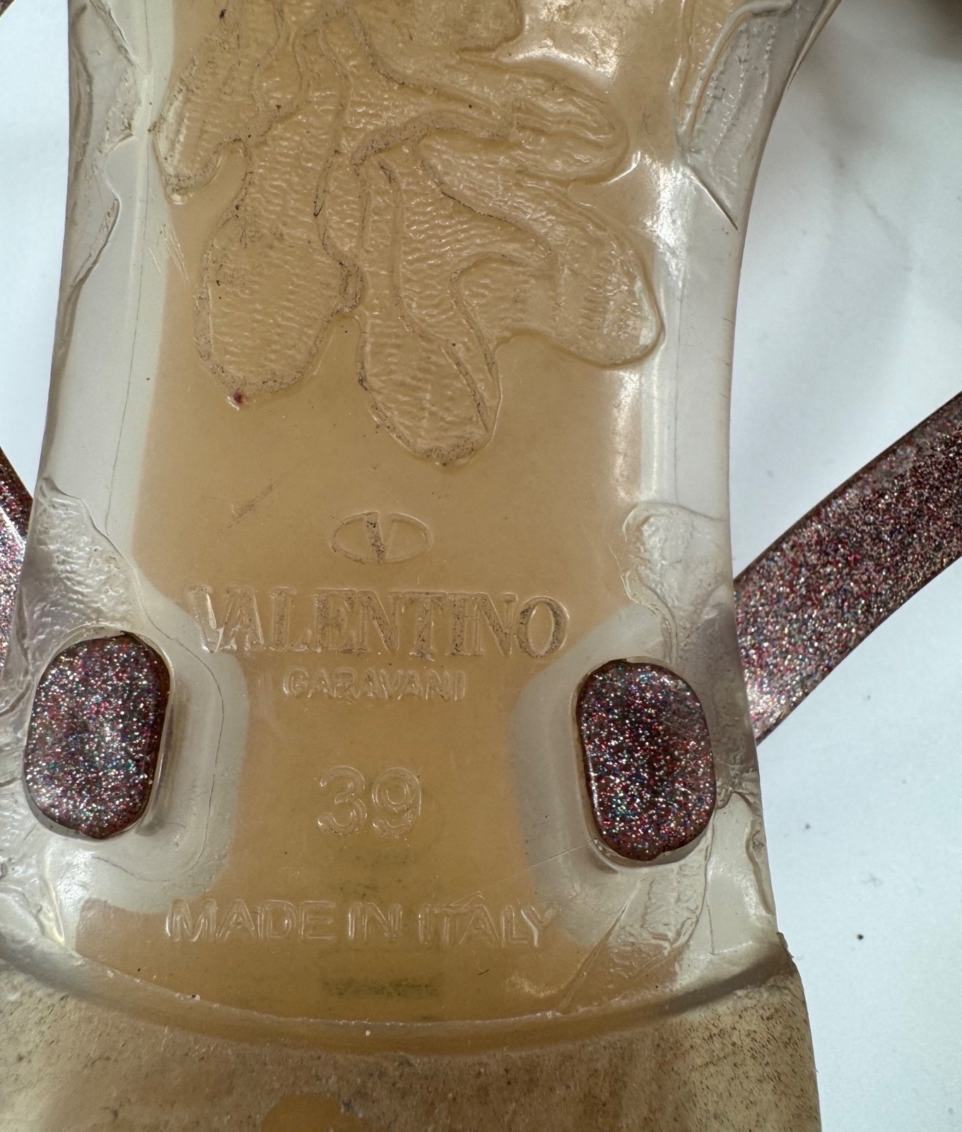Valentino Garavani Rockstud Bow Jelly Thong Sandals Brown Size 39 US 8.5 Italy