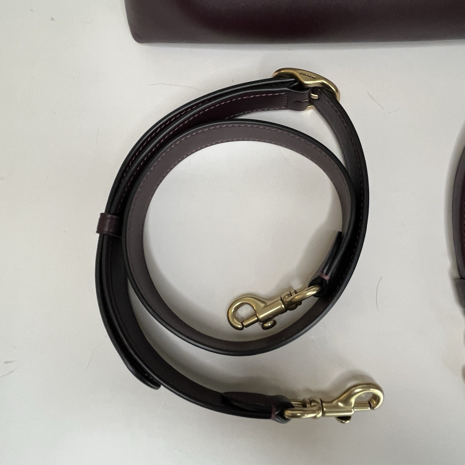 COACH Juliet Shoulder Bag Black Currant Glovetanned Leather Brass Hardware CR981