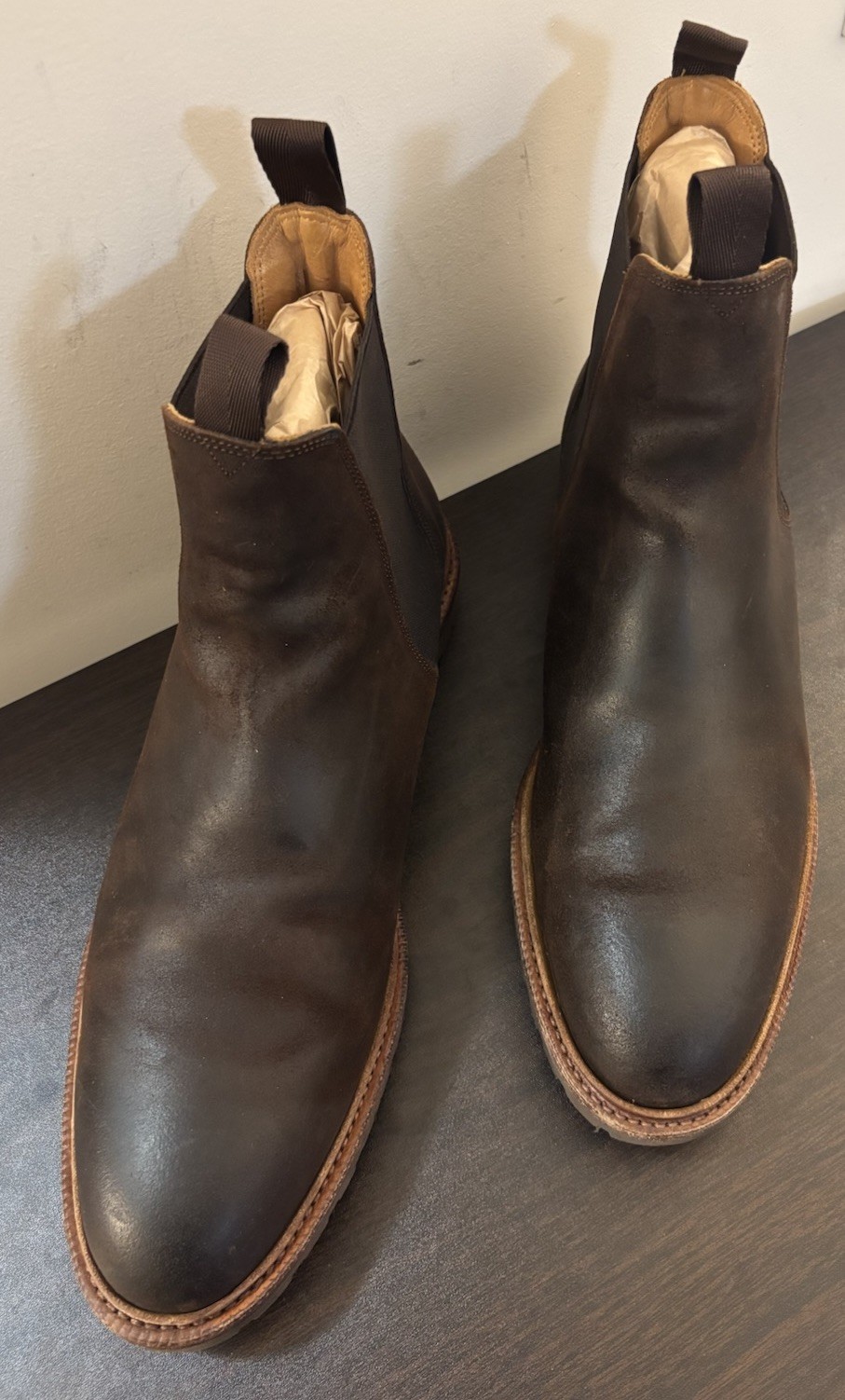 Meermin Wholecut Goodyear Welted Rust Waxy Commander CF Stead Suede Chelsea 10.5
