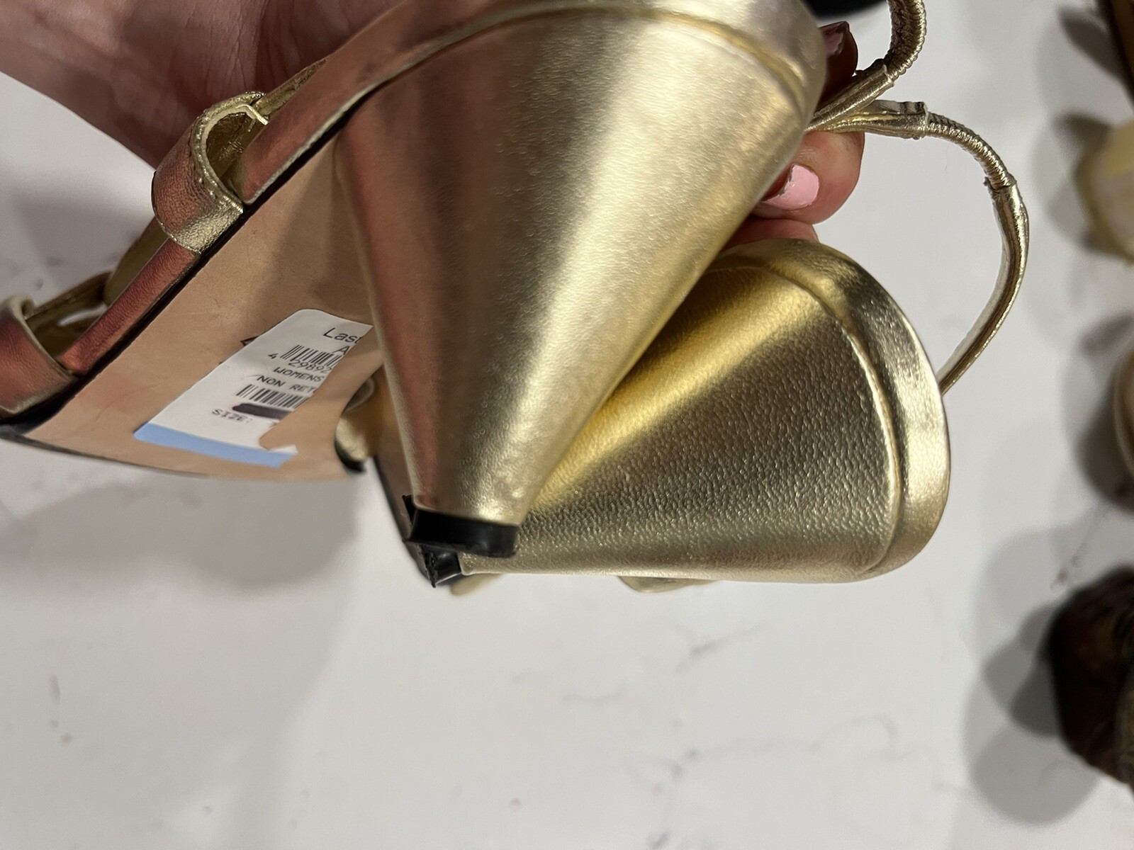 Jessica Bennett New Womens Gold Leather Sandal Size 9M