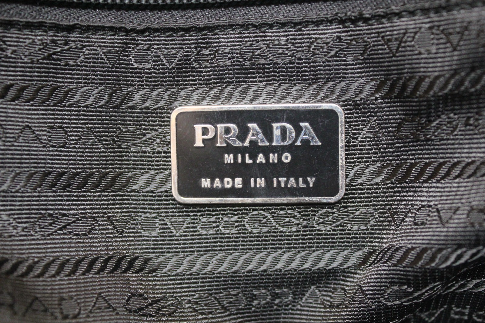 PRADA Milano Black Neoprene Hand Bag Shoulder Tote Bag Padlock System Italy