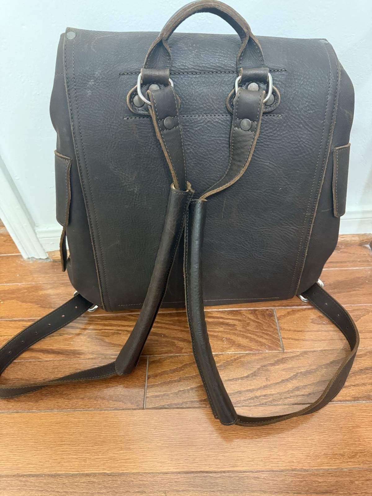 NWOT**** Saddleback Leather Co. 16″ Drawstring Backpack Dark Coffee Brown