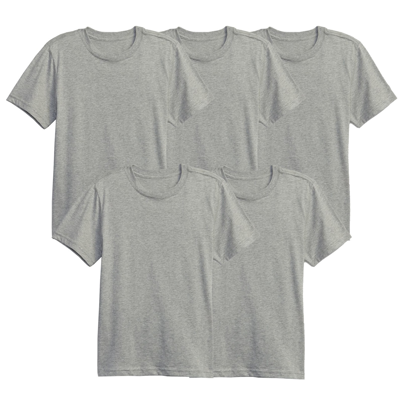 Boys Short Sleeve Crew Neck Premium Soft Cotton Blend TShirt (XS-2XL) NEW 5 PACK