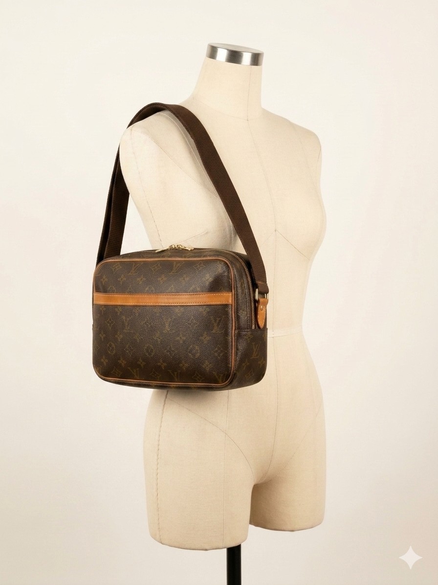 Louis Vuitton LV Monogram Logo Reporter PM Crossbody Bag M45254 France
