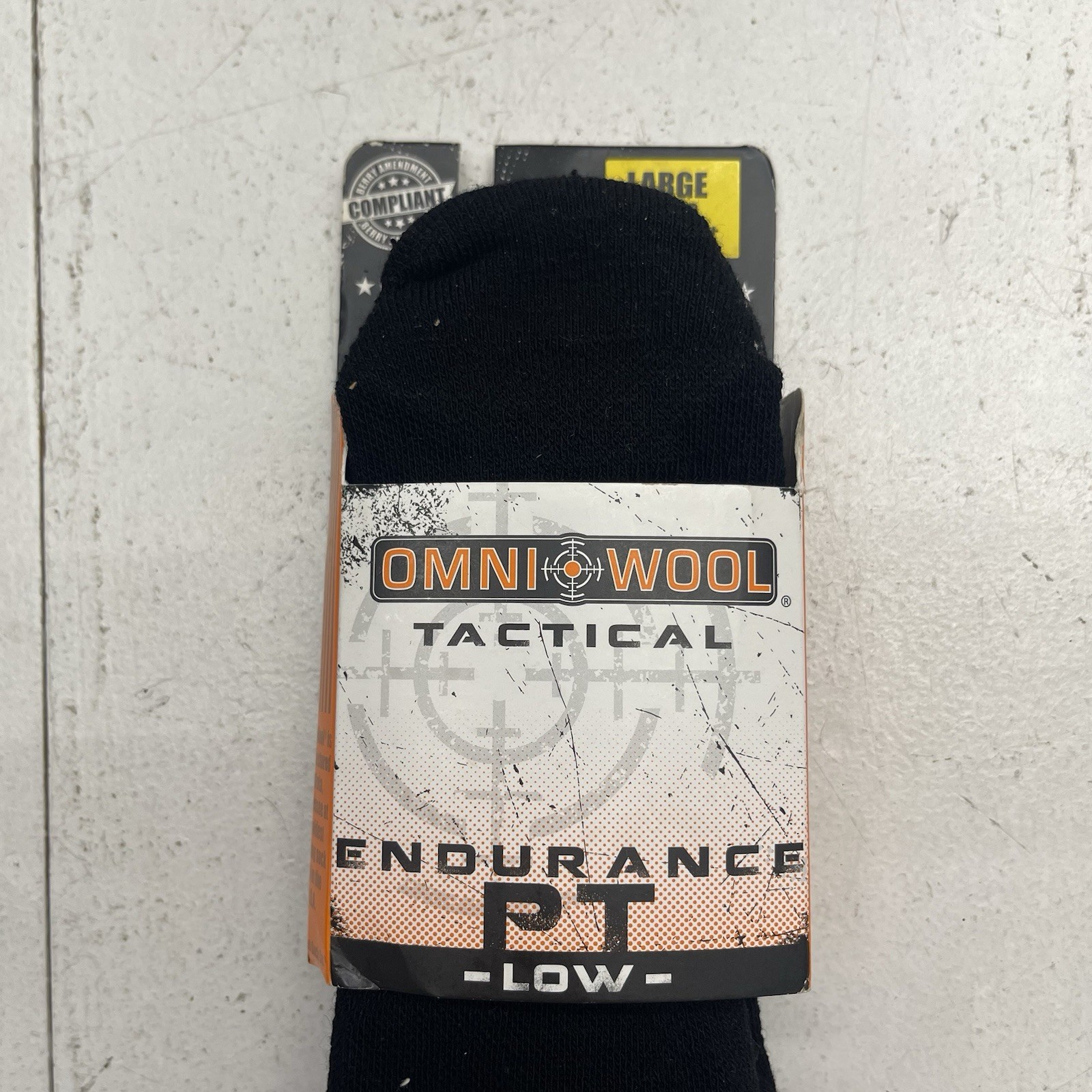 Omni Wool Tactical Endurance Black Low Ankle Socks Unisex Adults Large M9-12 W10