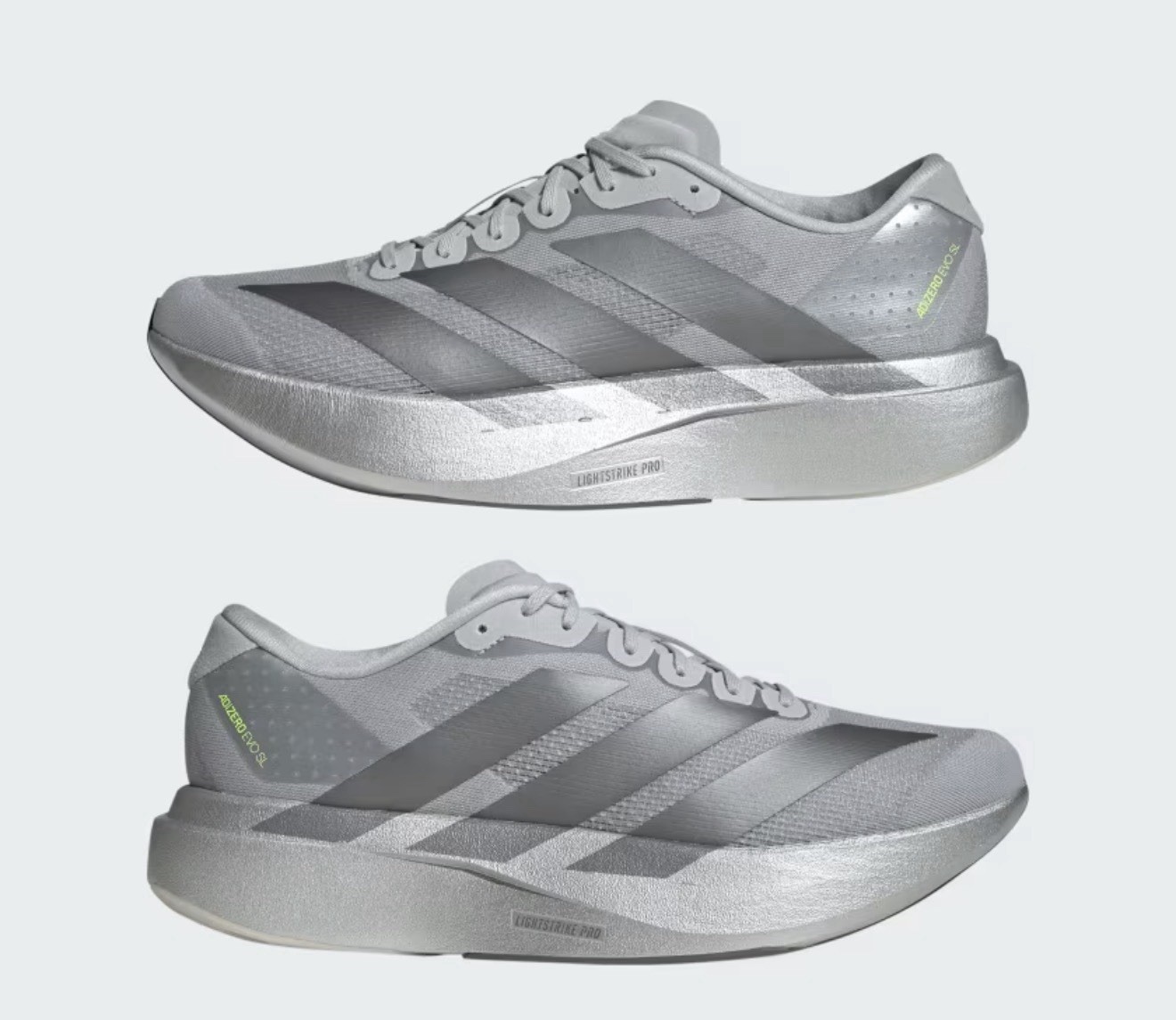 Adidas Adizero Evo SL Silver Metallic Black Running Sneakers JR3419 Men’s Sizes
