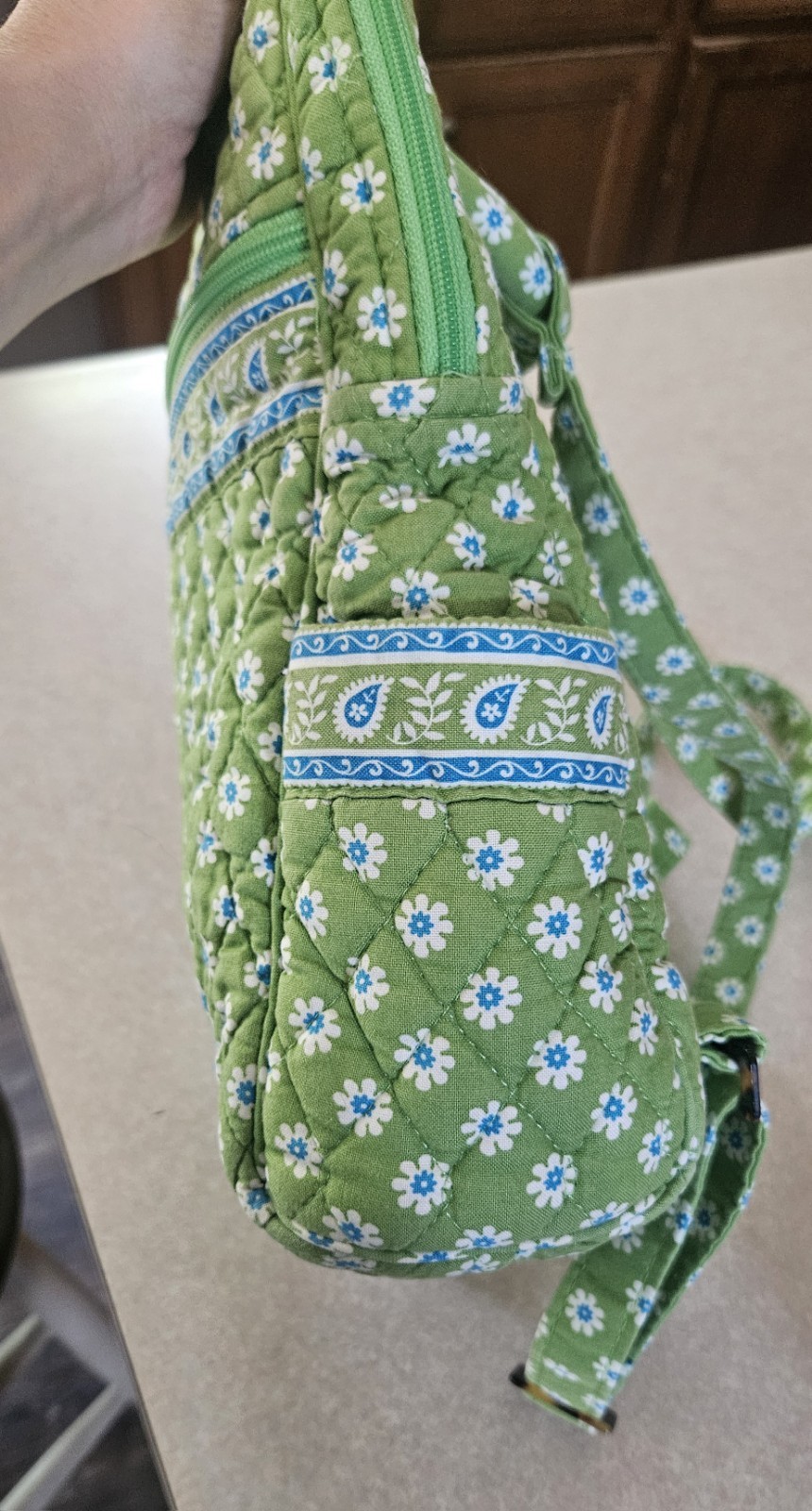 Vintage Vera Bradley Small Quilted Backpack – Apple Green (Retired)