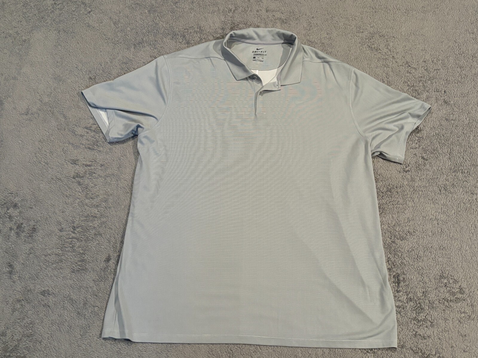 Nike Dri-Fit Golf Polo Shirt Mens 2XL XXL Gray Stretch Short Sleeve AQ8601
