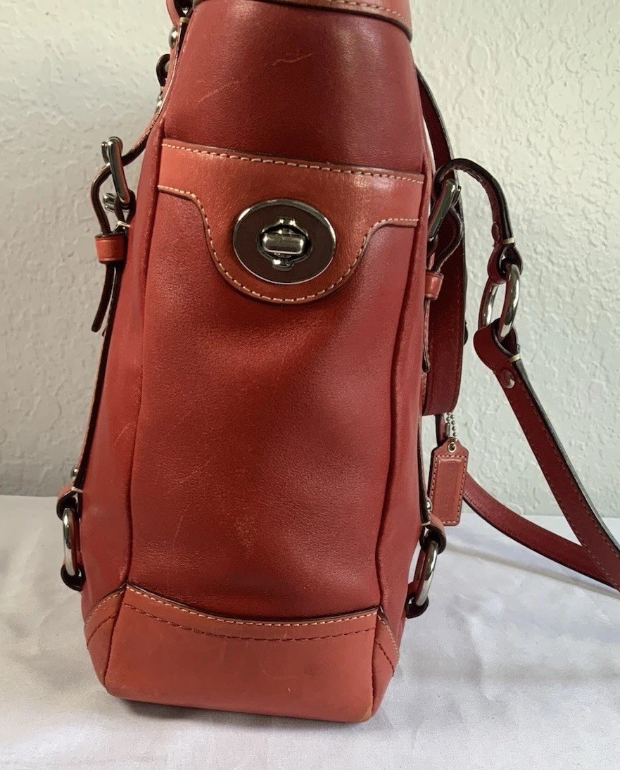 Coach Vintage 2008 Gallery Tote Bag Red Leather Shoulder Purse F11524 Y2K