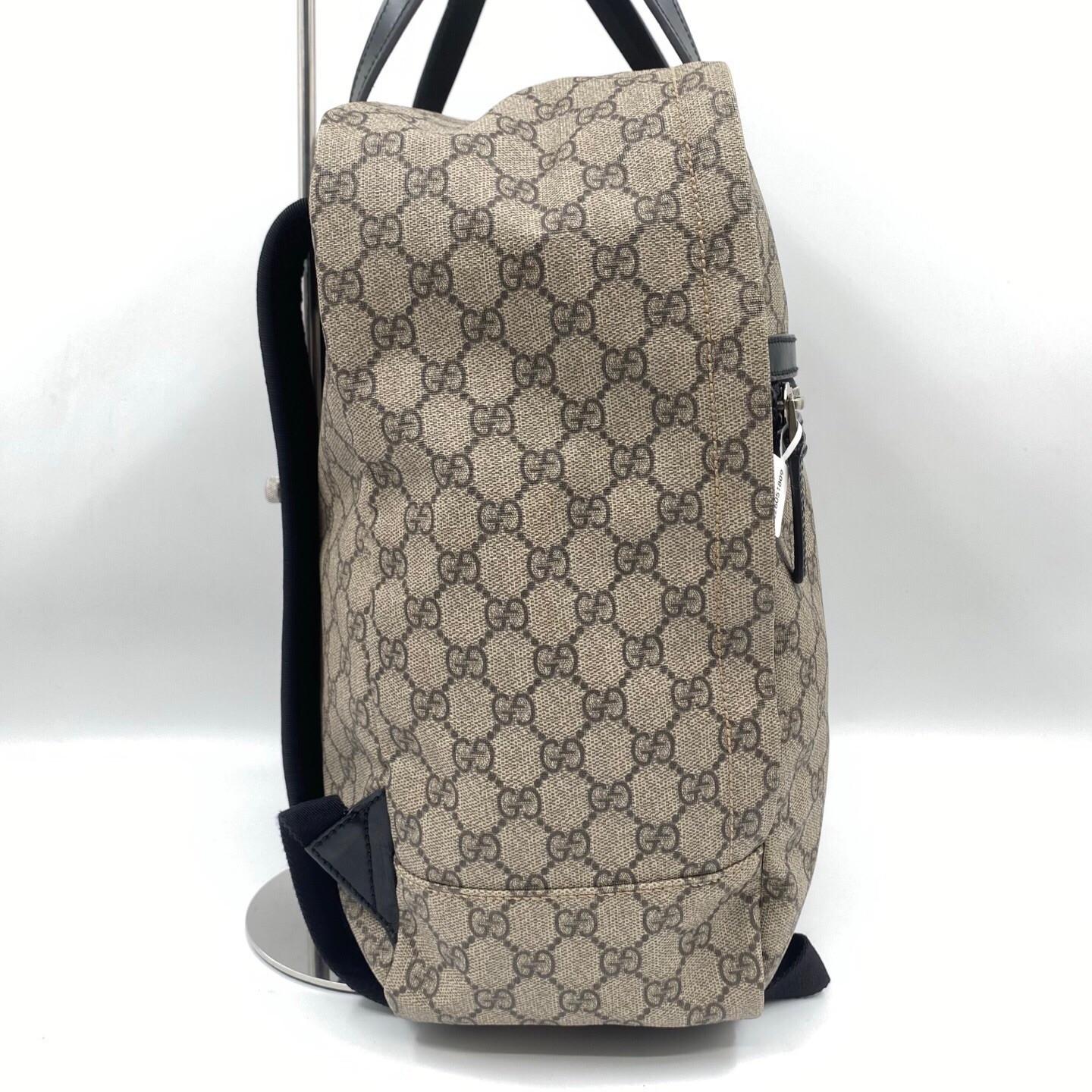 Gucci Sherry Ophidia GG Supreme Monogram Backpack Beige Canvas Web Black 051809