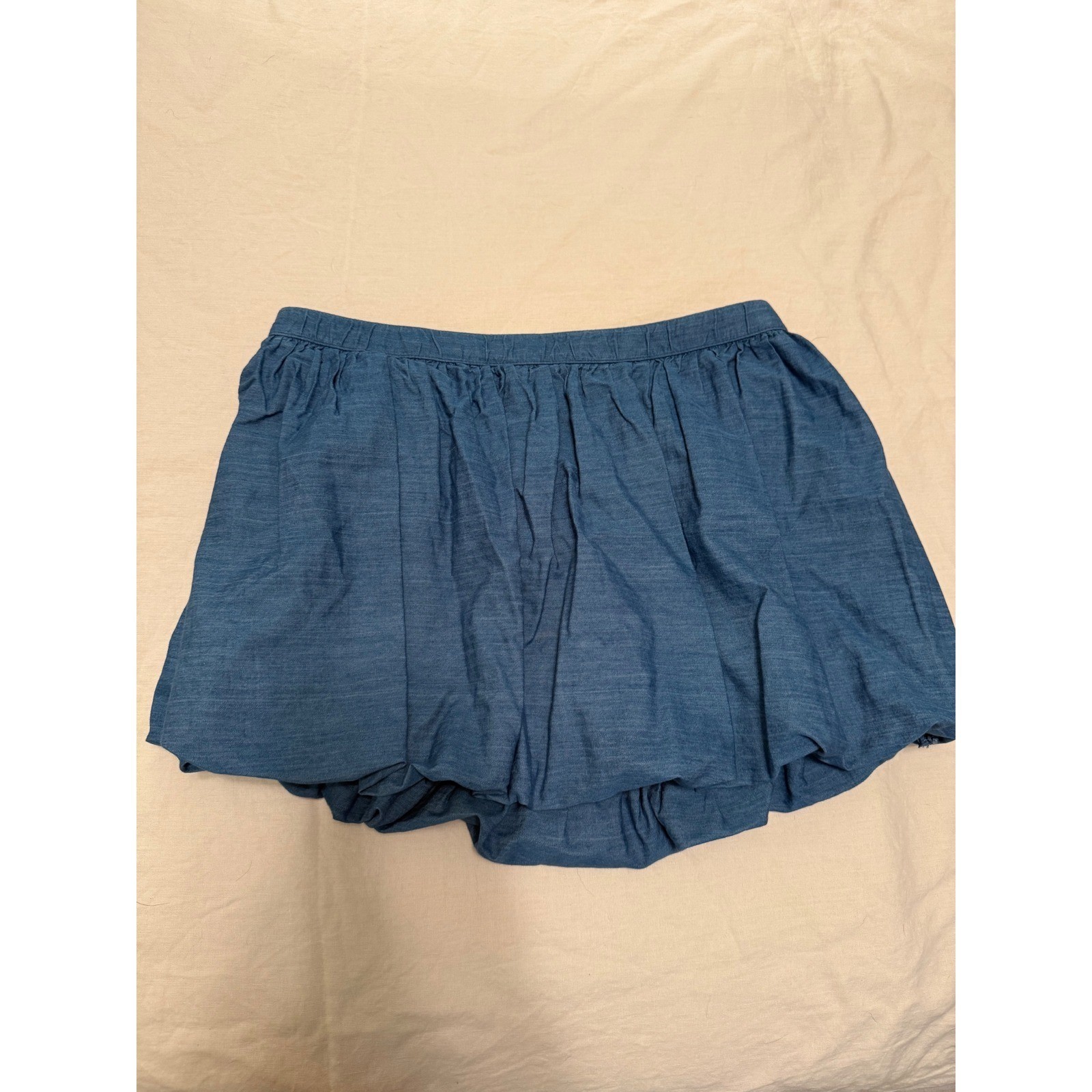 Hollister Blue Chambray Bubble Skort Mini Skirt with Shorts Womens Size Medium