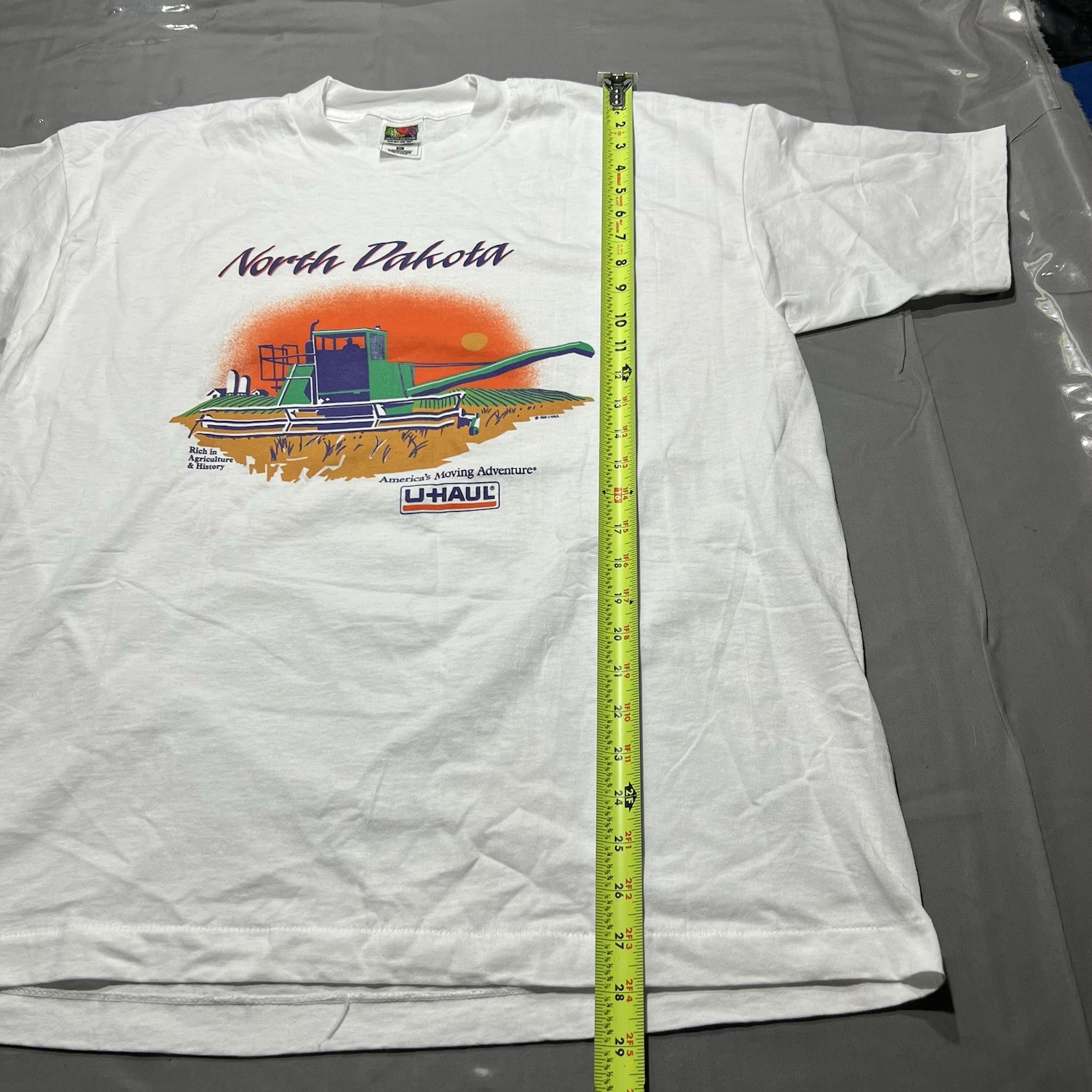 Vintage 1988 North Dakota Graphic U-Haul T-Shirt White Size XL