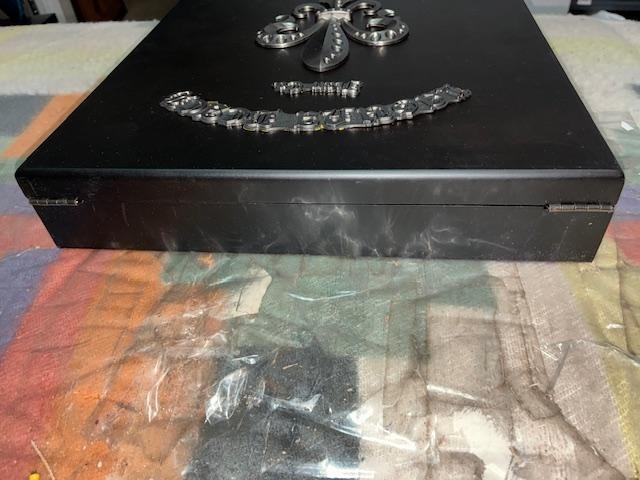 New LAGUNA BEACH JEAN CO 3D Fleur de Lis Black Collector Box ONLY No Jeans