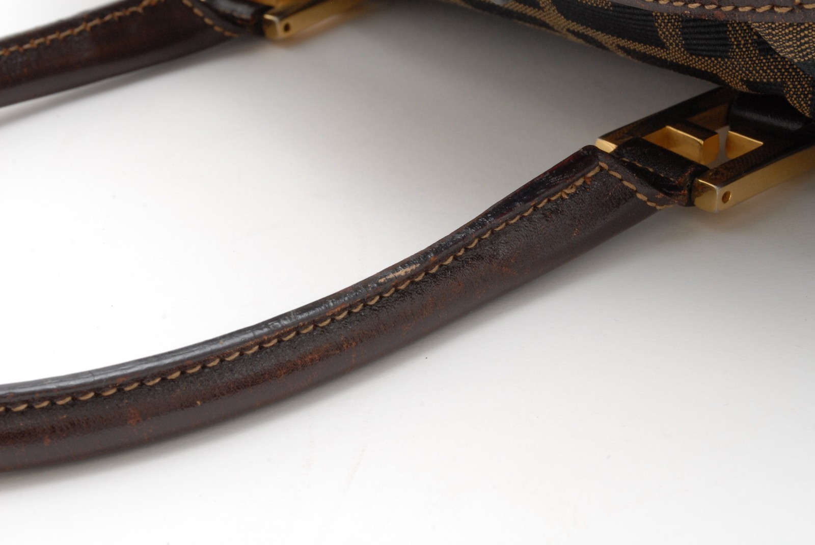 FENDI Zucca Vanity Handbag Brown Canvas