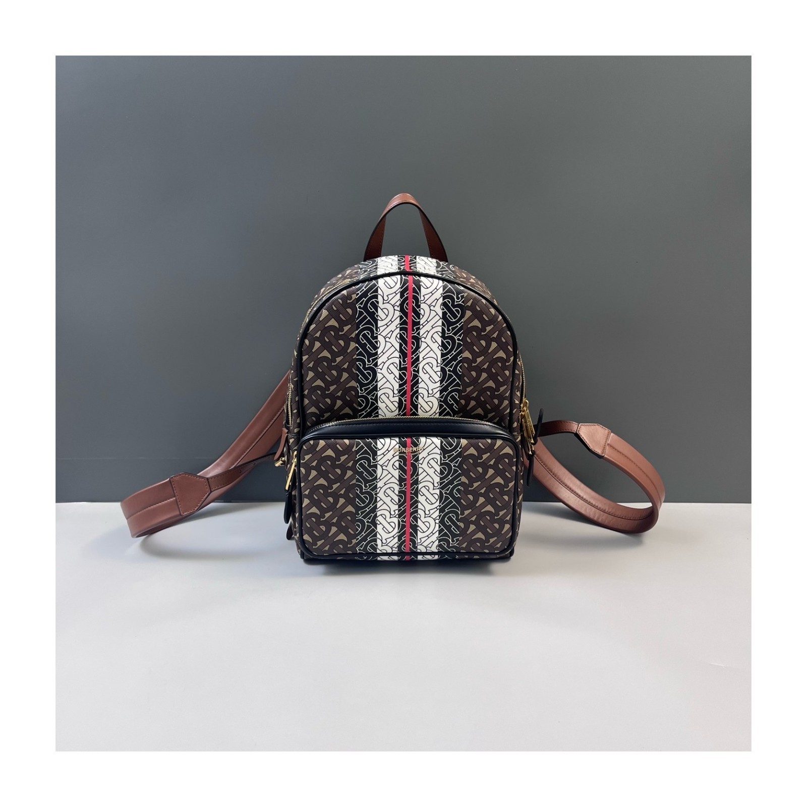 Authentic Burberry Classic Monogram Backpack Coated Canvas Backpack Brown eBay