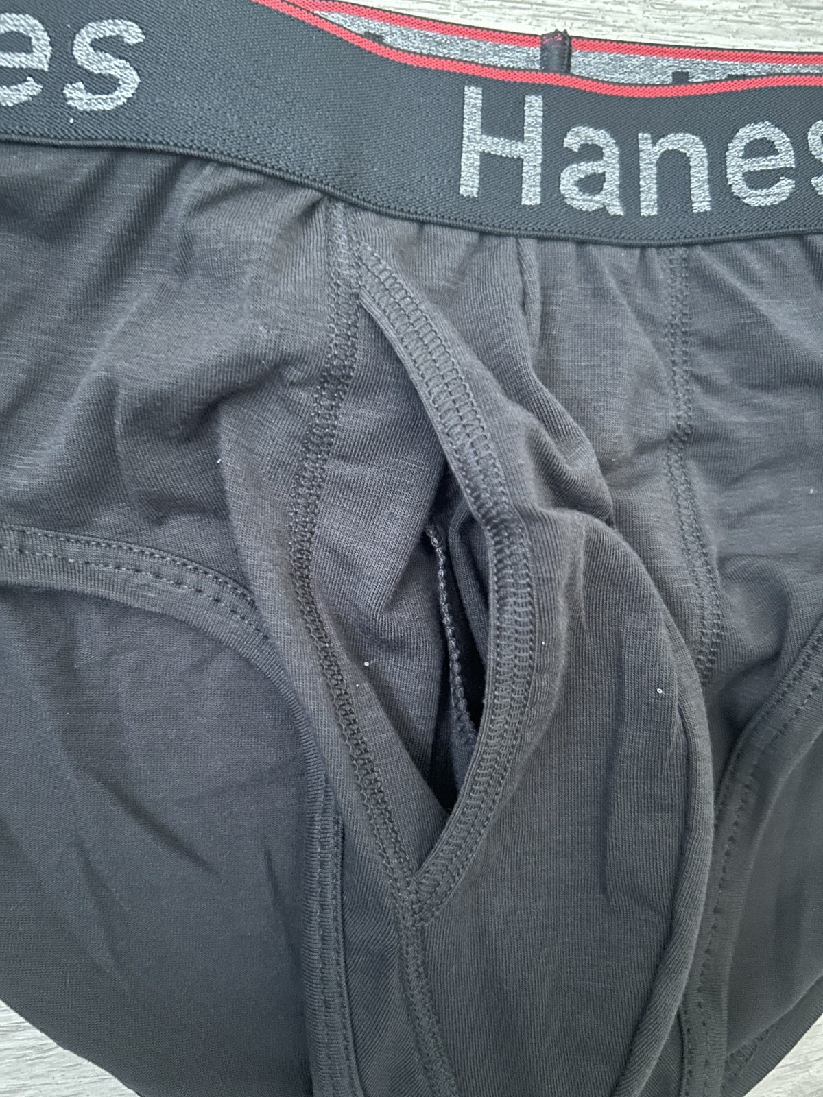 Hanes Comfort Flex Fit Tagless Brief, Black, Open Fly, Support Pouch, 2XL, NWOT