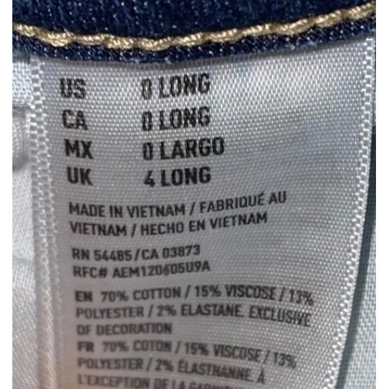 American Eagle Jeans Women 0 Long Super High Rise Jeggings Skinny Blue