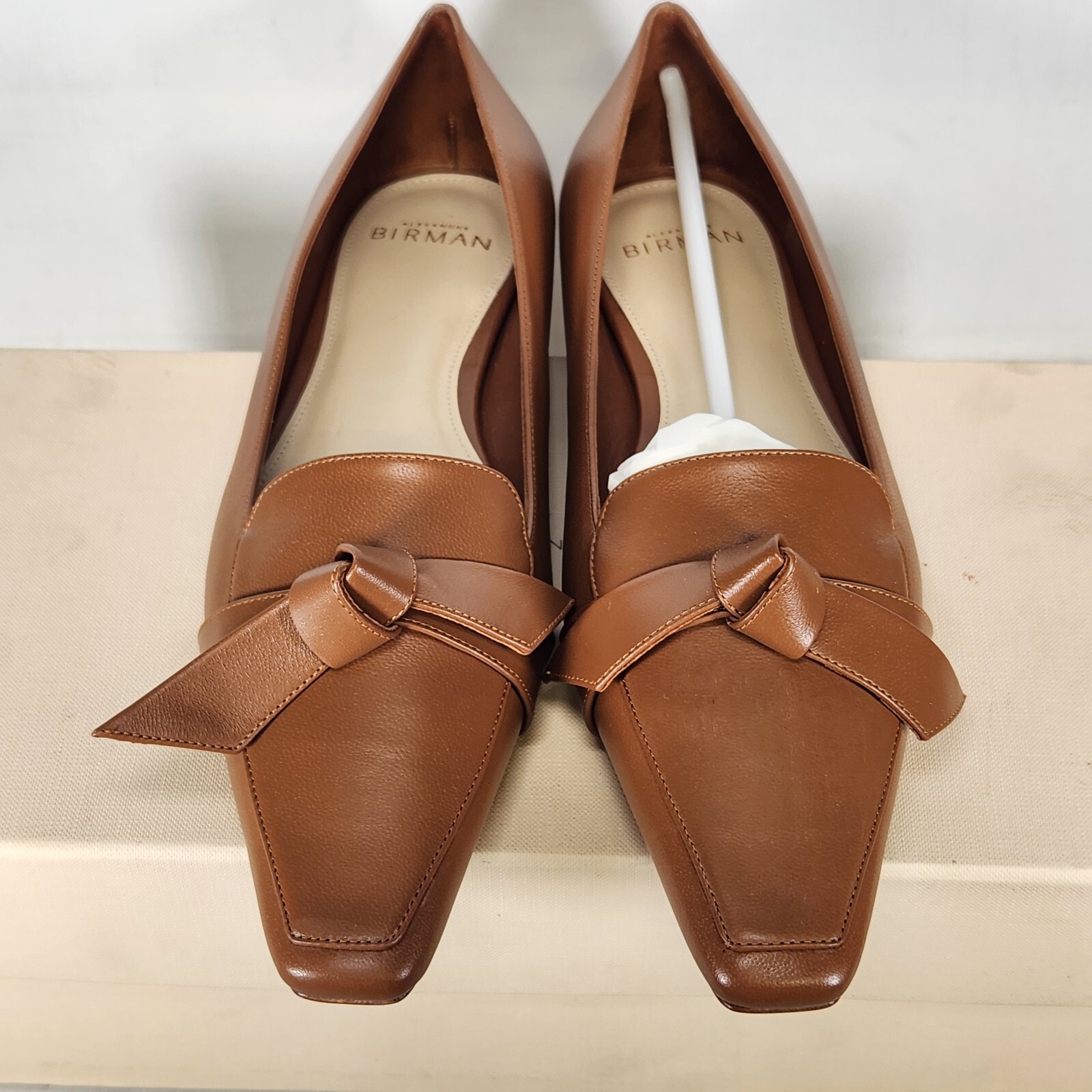 Size 12 (IT 42) – Alexandre Birman Clarita Square Loafer- Toast Nappa Leather
